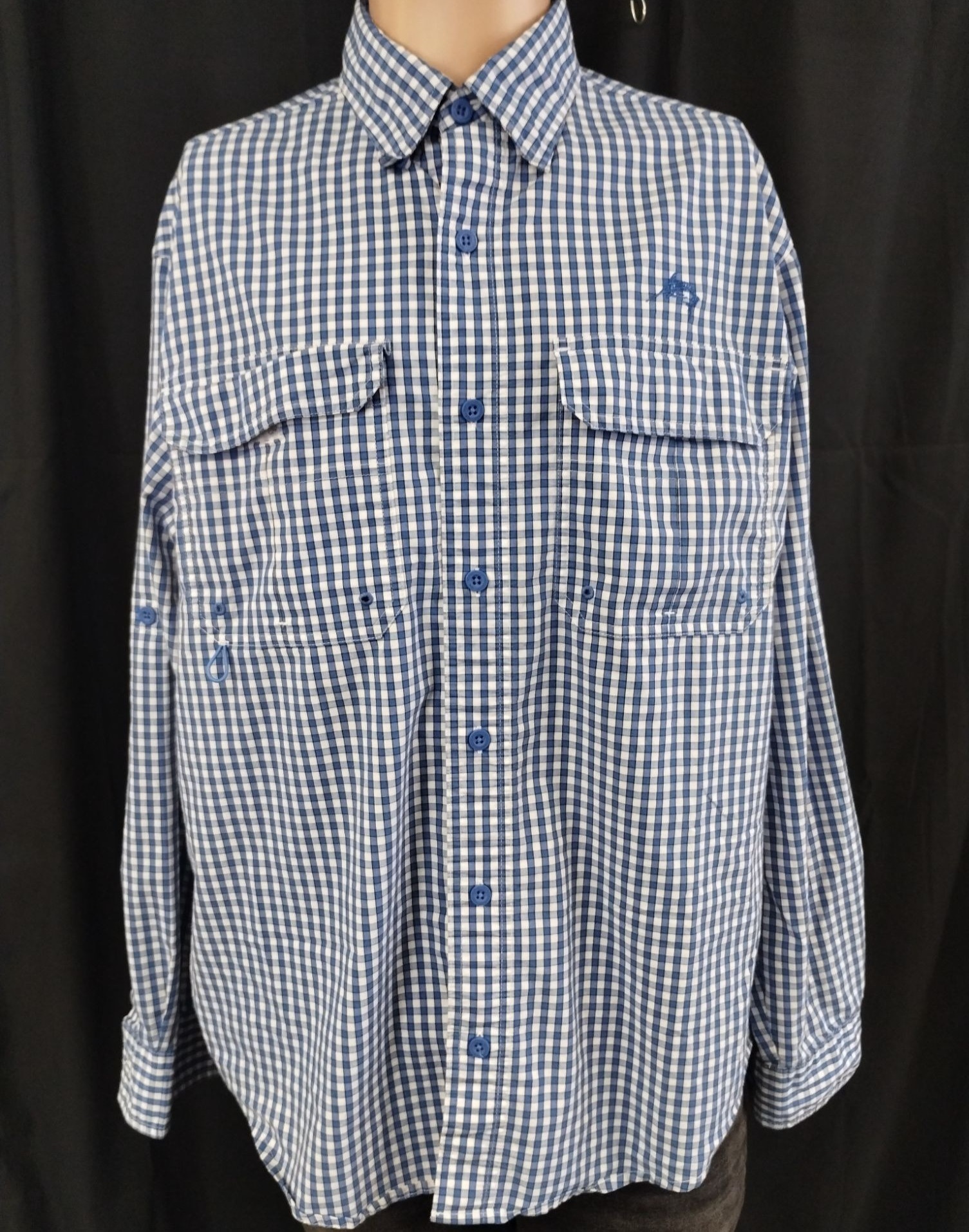 Men's Blue/White Shirt/Button Up SzXL