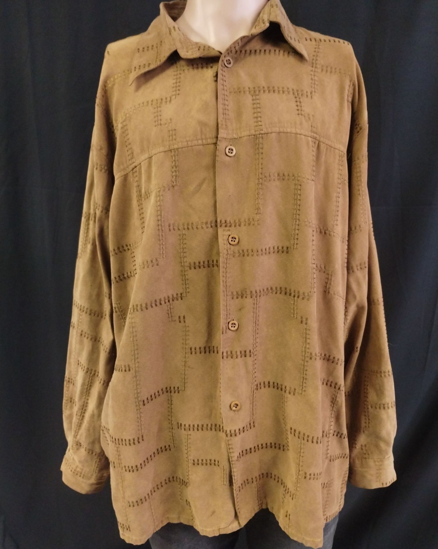 Printo Collection by Phita Men's Tan Shirt/Button Up SzXL