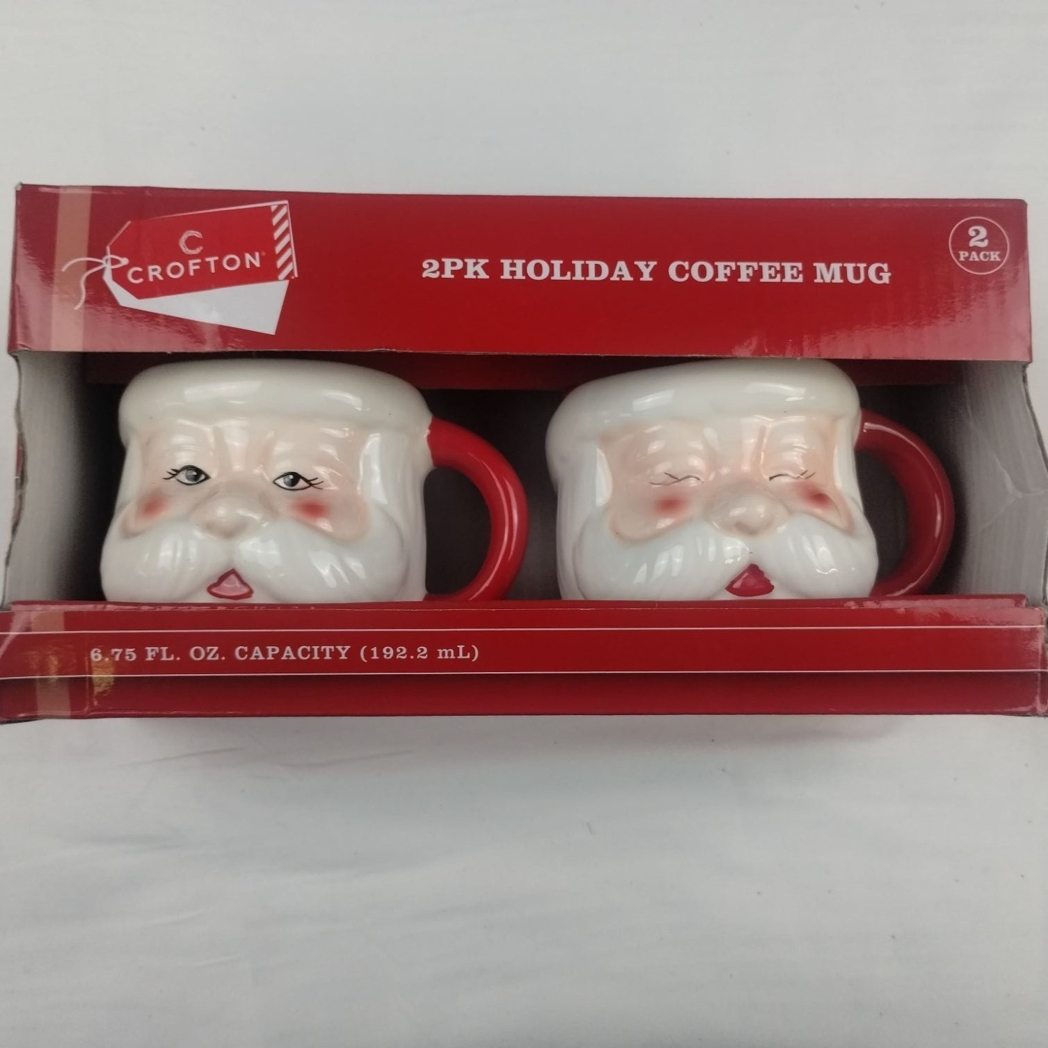 2pk Santa Claus Holiday Kitchen Mugs