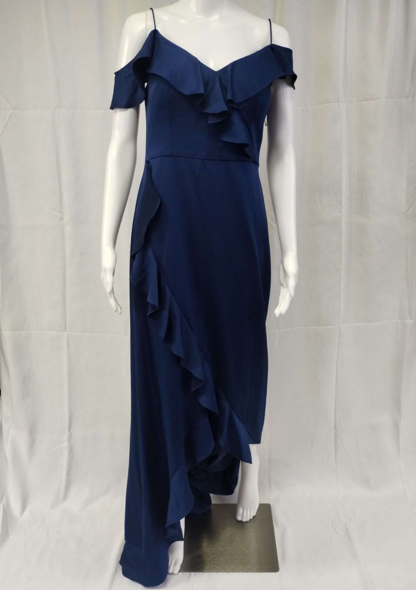 Aidan Mattox Women's Blue Ruffled Dress/Gown Sz8
