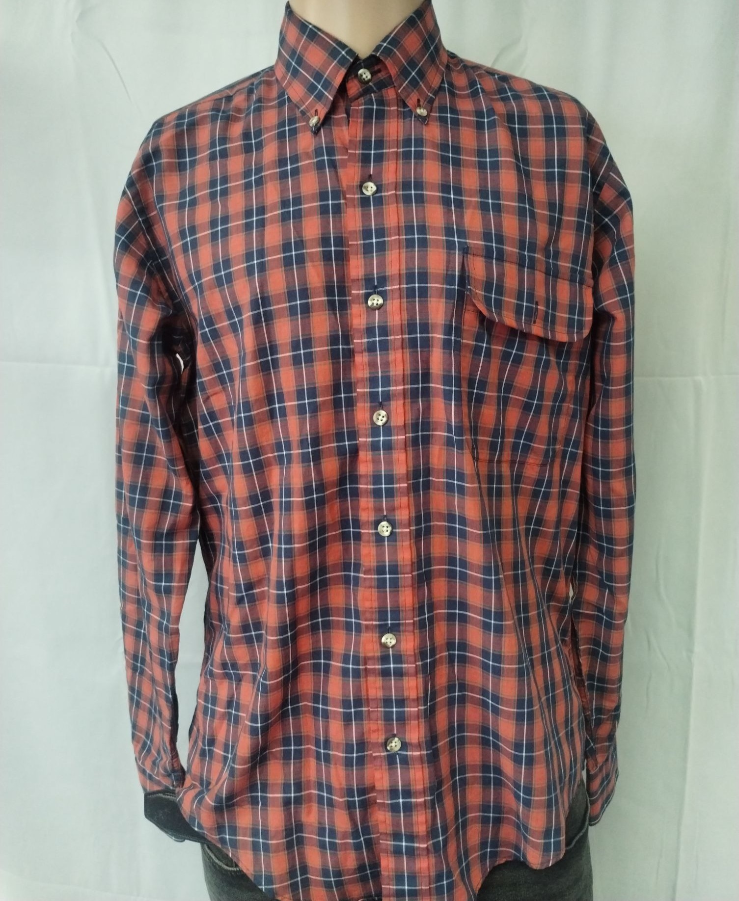 Lord & Taylor Men's Red Plaid Shirt/Button Up SzM