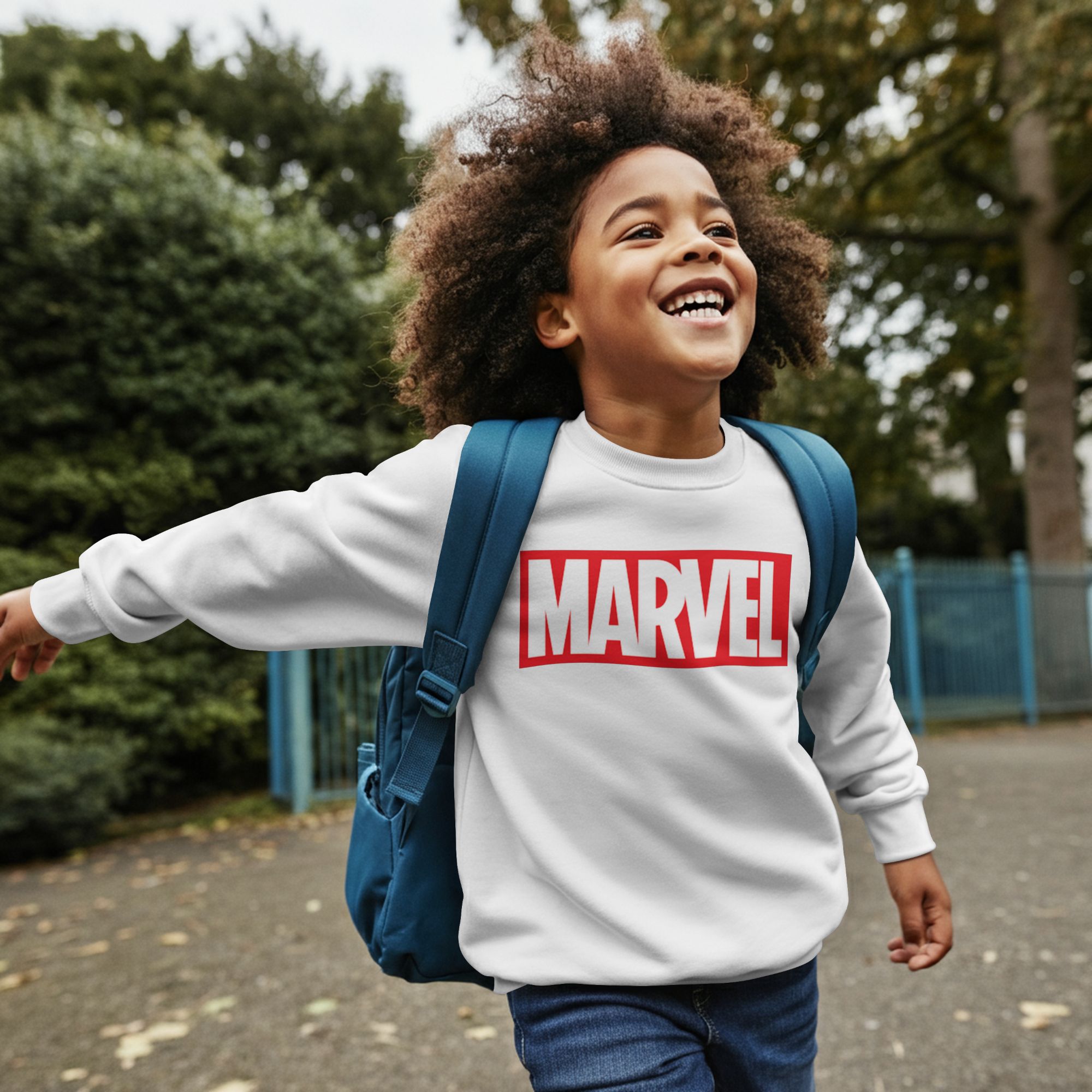 Marvel Logo Sweatshirt Hoodie & T-Shirt Collection — back view thumbnail