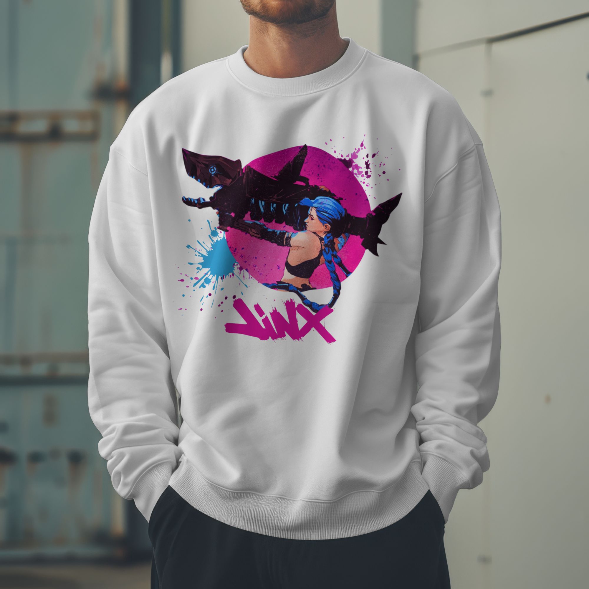 Jinx Graphic Sweatshirt T-Shirt & Hoodie  League Of Legends-Inspired  Comfortable Casual Wear For Fans  S-4XL — back view thumbnail