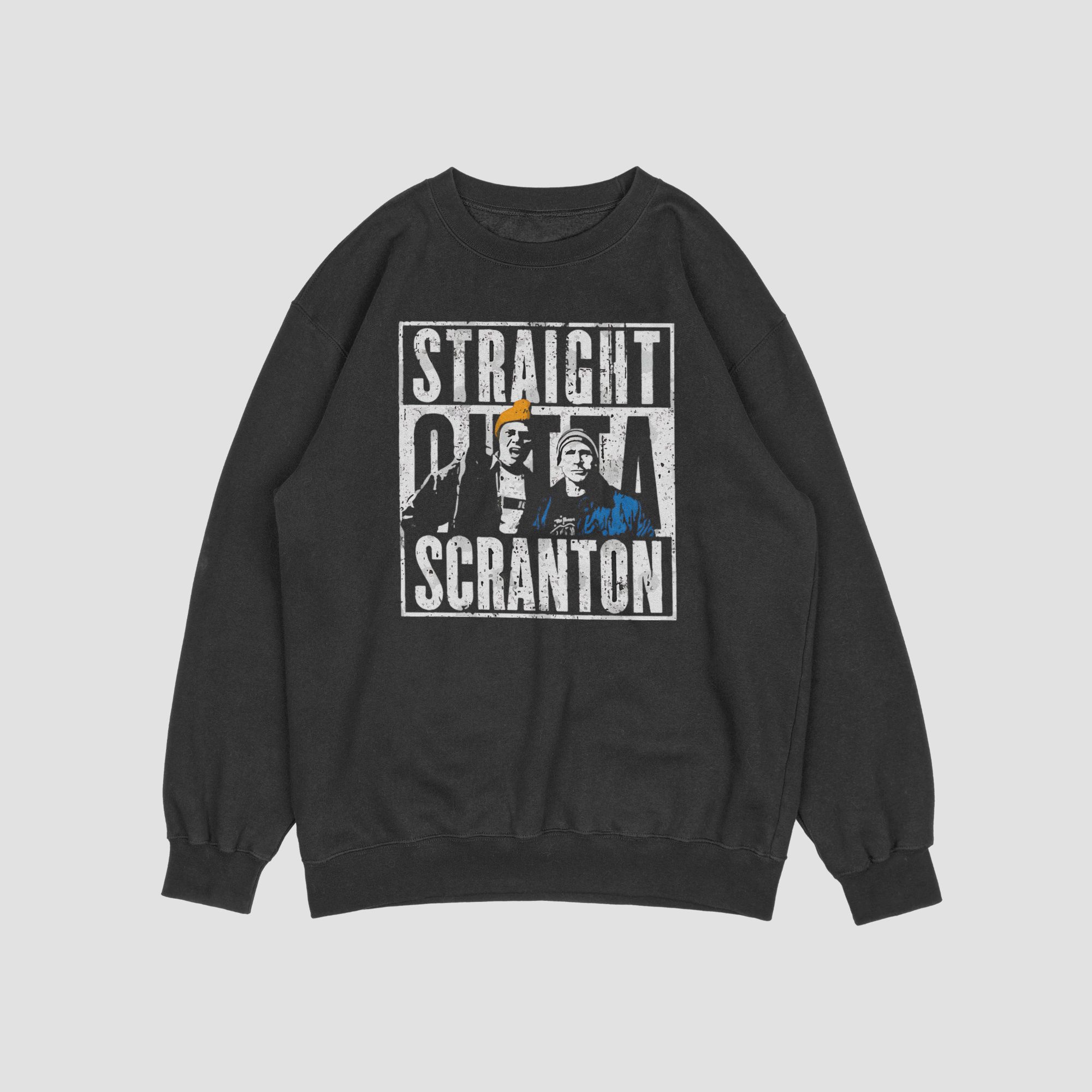 Straight Outta Scranton Graphic T-Shirt Sweatshirt & Hoodie Unisex Sizes M-XXL Black Cotton Blend — back view thumbnail