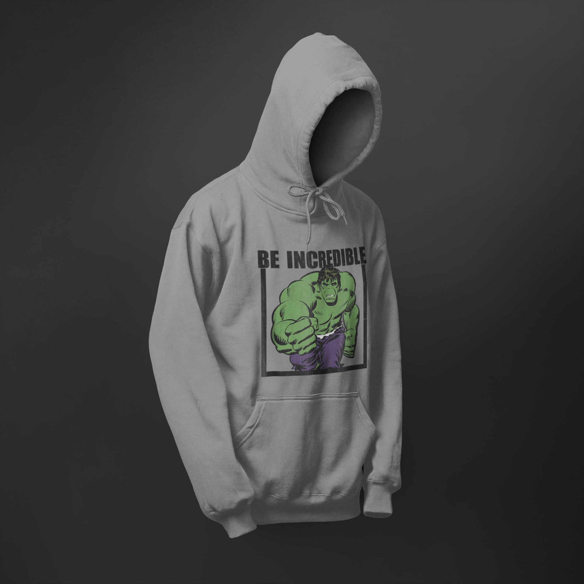 Be Incredible Hulk Graphic Tee & Hoodie Set - S-XXL — back view thumbnail