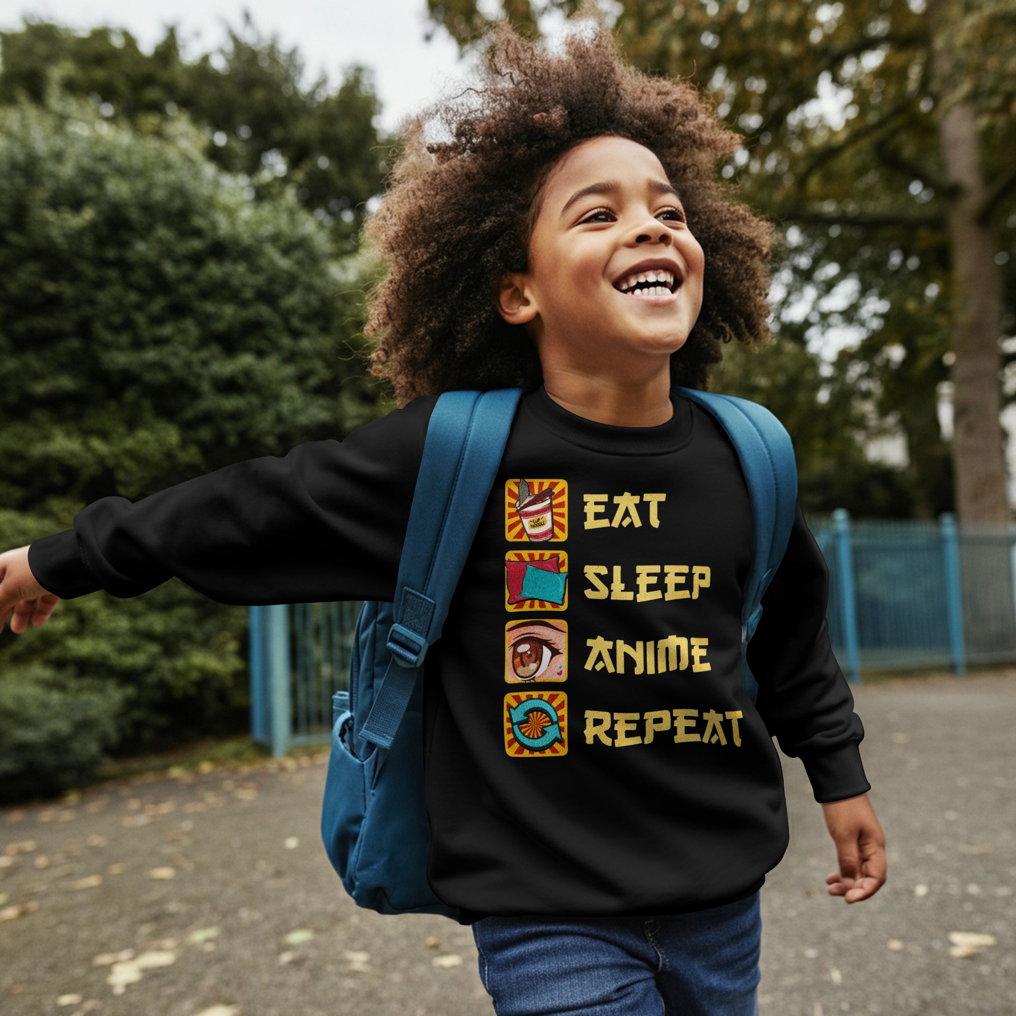 Eat Sleep Anime Repeat Graphic Tee Or Hoodie — back view thumbnail