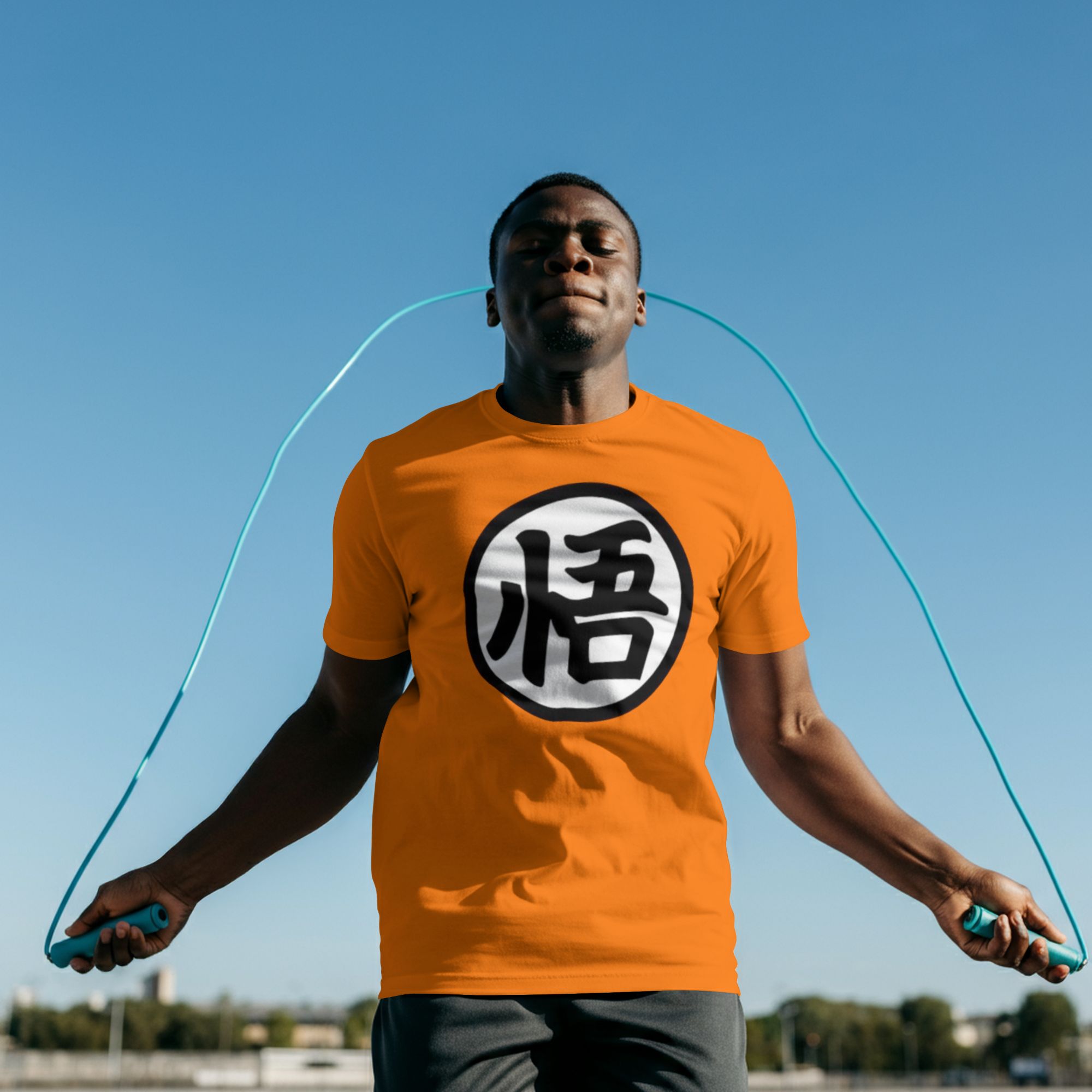 Dragon Ball-Inspired Orange Hoodie With Kanji Symbol Front & Back — back view thumbnail