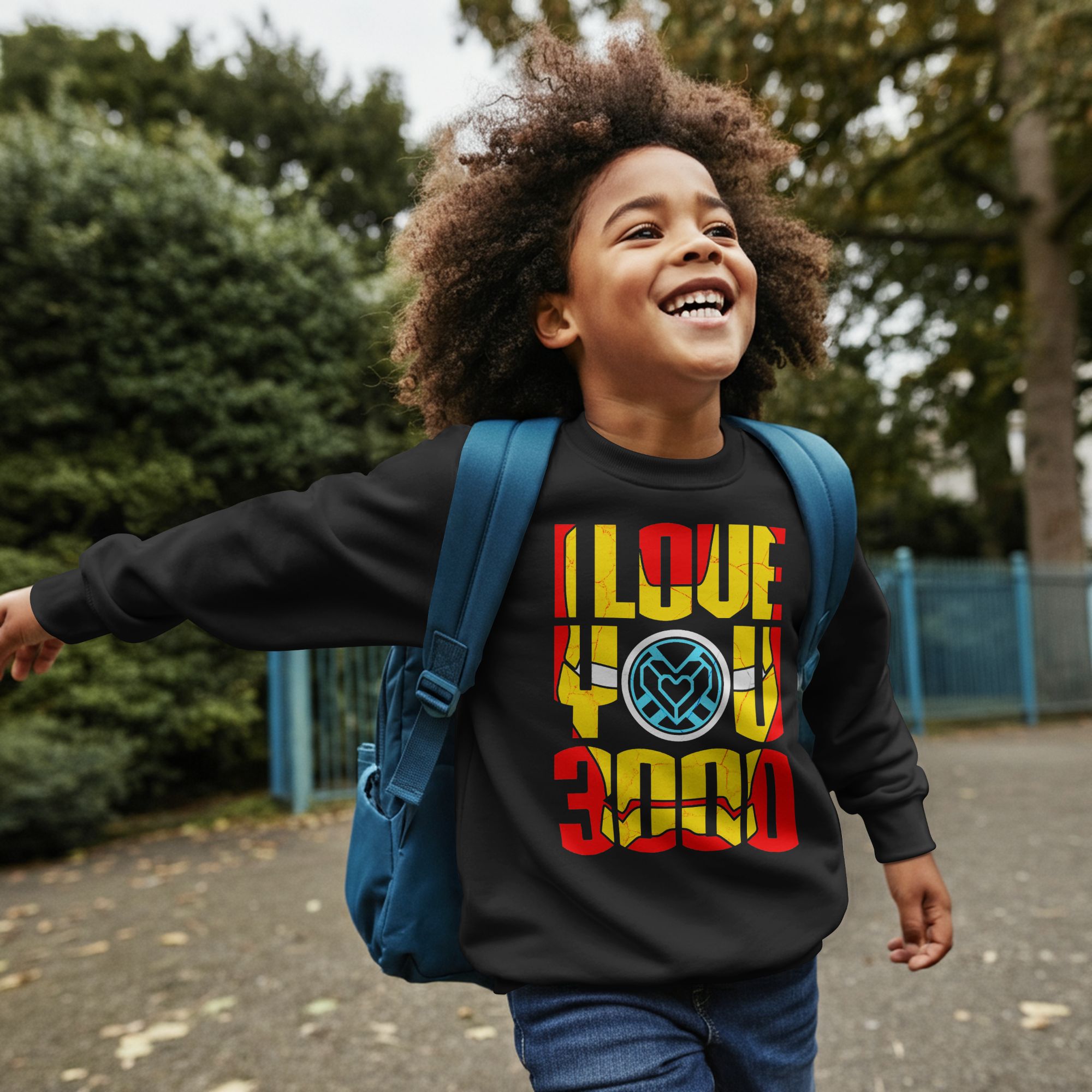 Marvel-Inspired "I Love You 3000" Apparel – T-Shirts Hoodies & Sweatshirts In Black — back view thumbnail