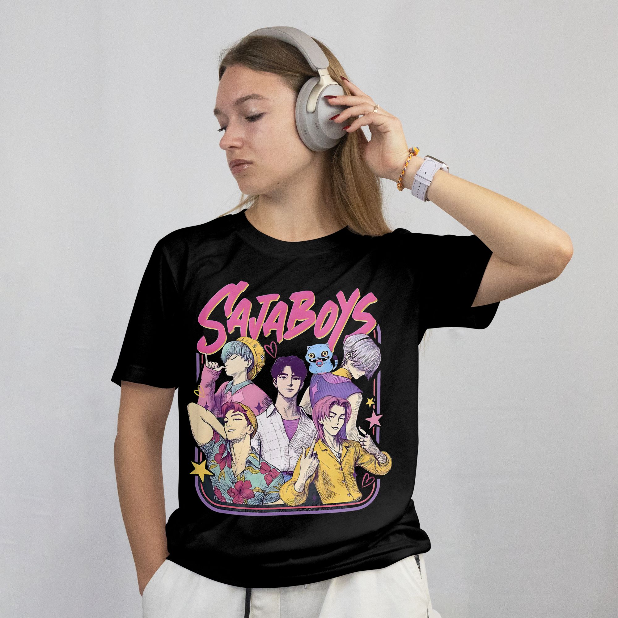SATABOYS Graphic Tee Or Hoodie - Anime-Inspired Unisex Clothing S-4XL Cotton Blend — back view thumbnail