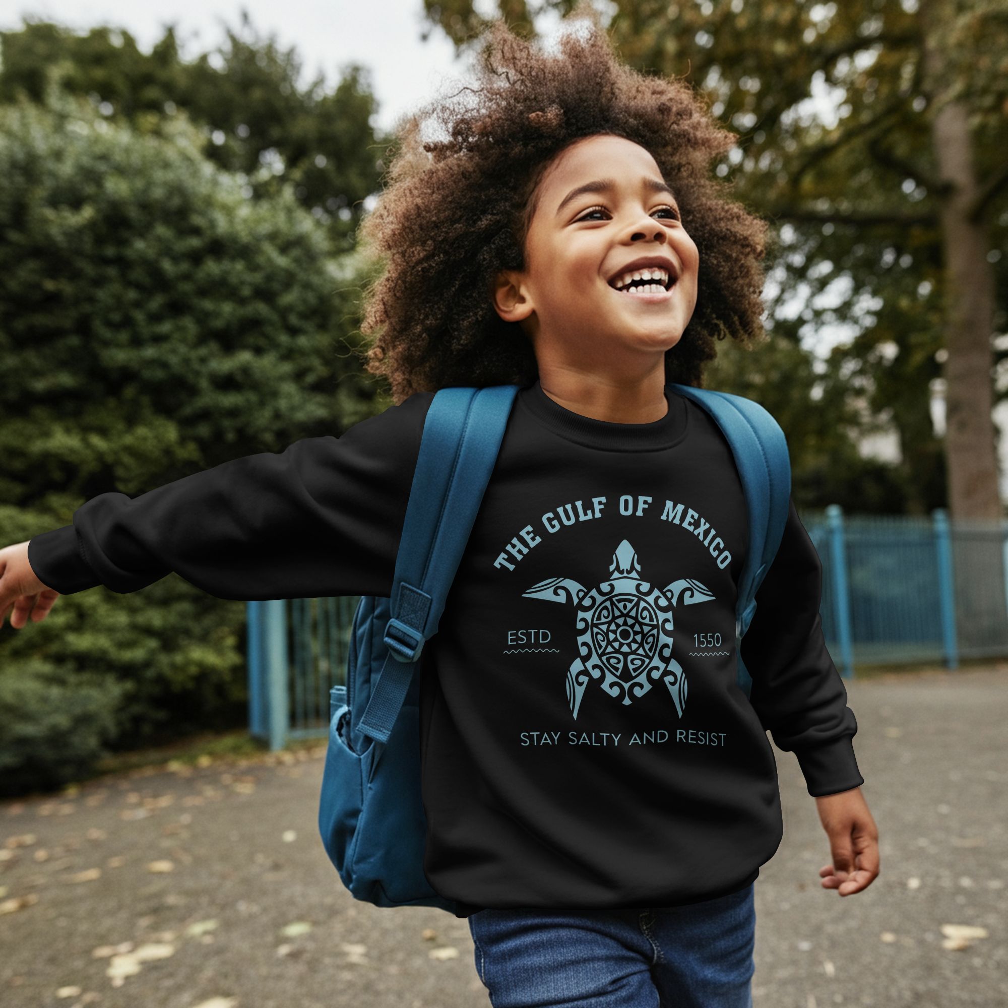 The Gulf Of Mexico Turtle Graphic Hoodie & T-Shirt Set — front view