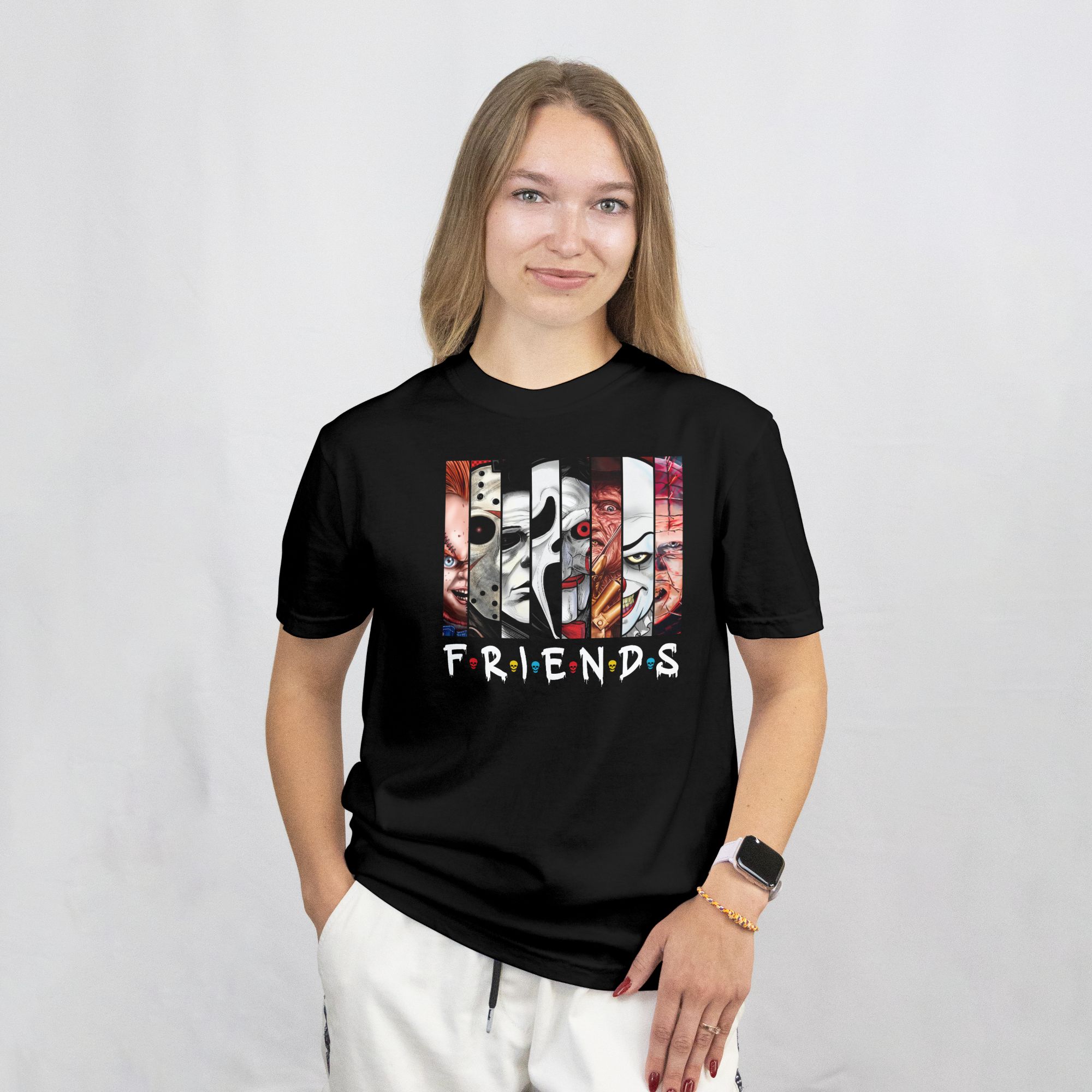 Horror Friends Graphic Tee Hoodie Sweatshirt - Unisex - S-4XL — back view thumbnail