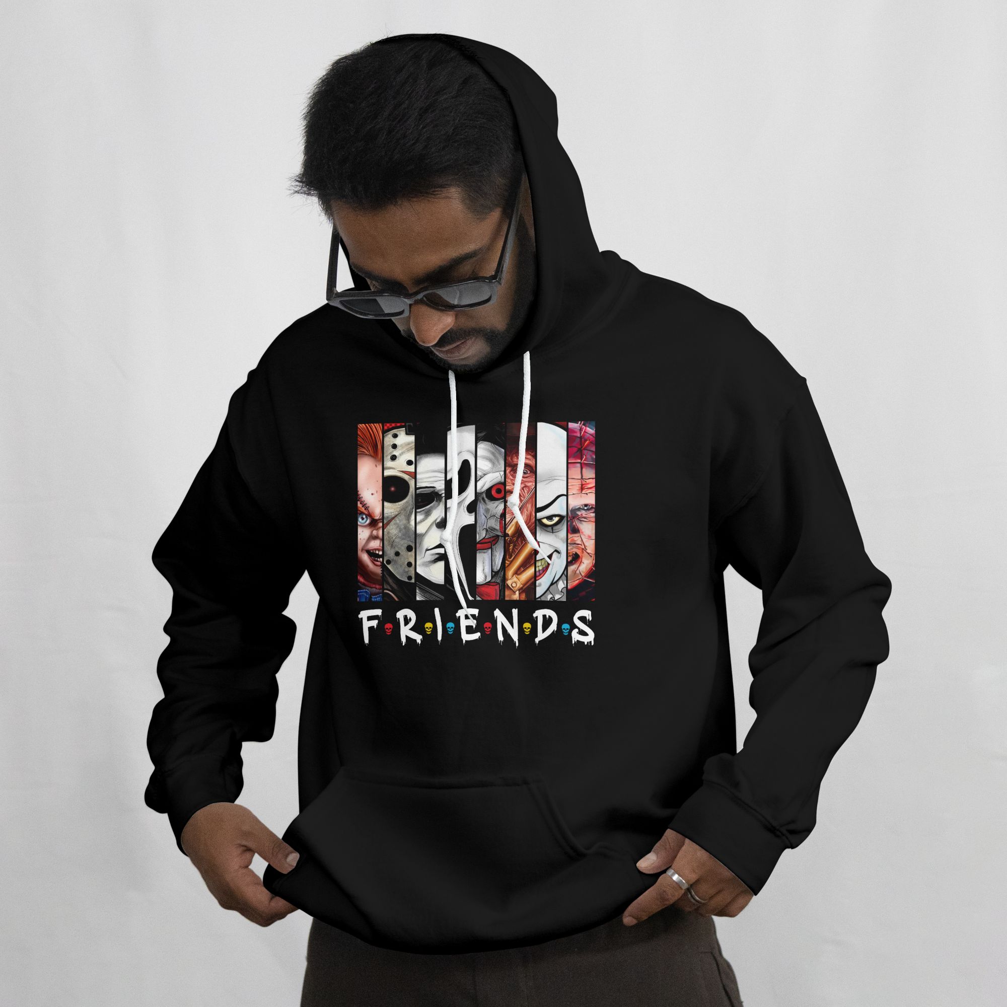 Horror Friends Graphic Tee Hoodie Sweatshirt - Unisex - S-4XL — front view