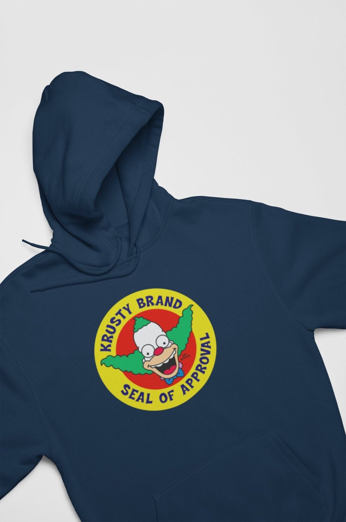 Krusty Brand Seal of Approval the Clown Hoodie Gift for Her Simpsons Inspired Hoodie Gift Fim Graphic Design Aesthetic Oversized Hoodie — front view