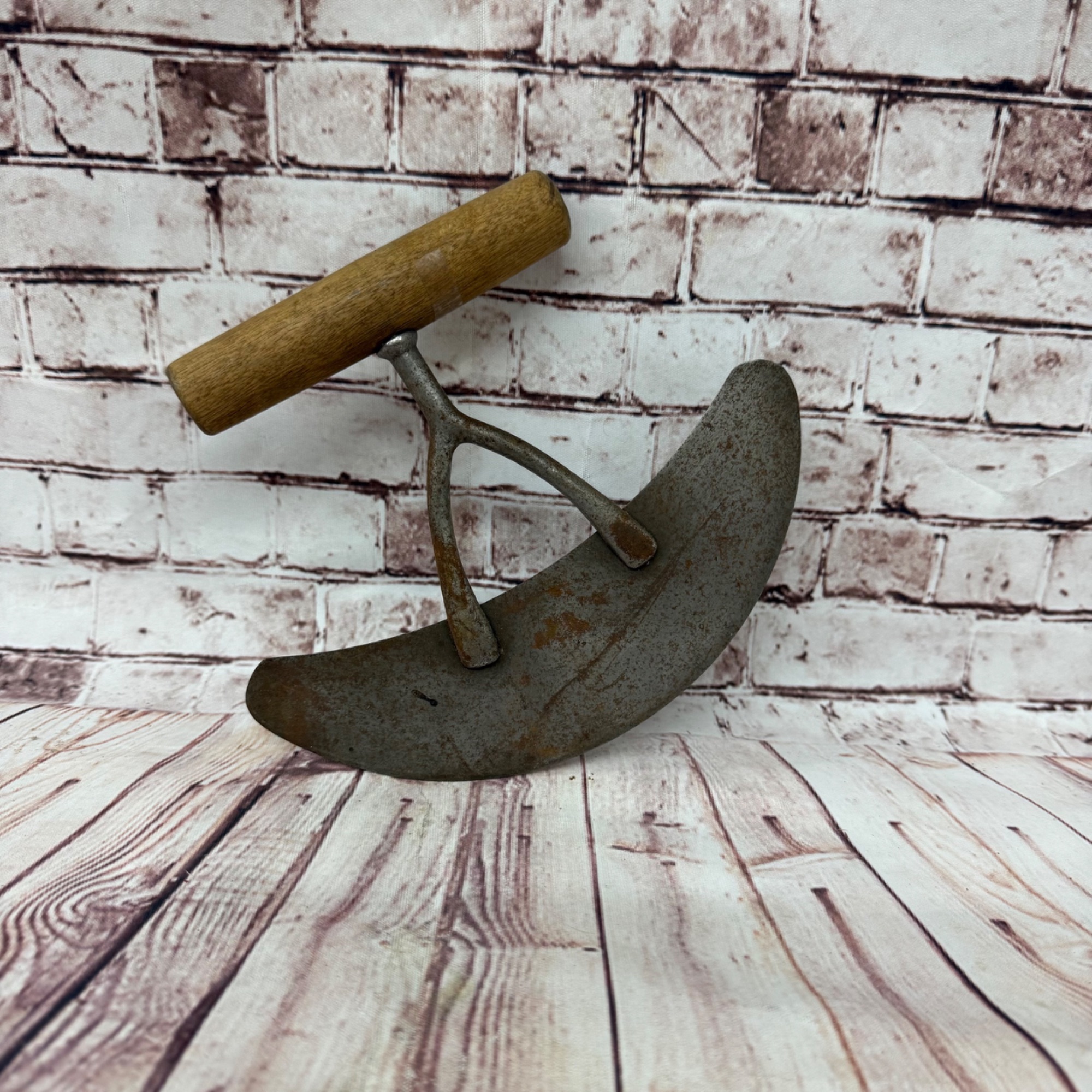 Vintage Handcrafted Herb Rocker Chopper With Wooden Handle w Curved ...