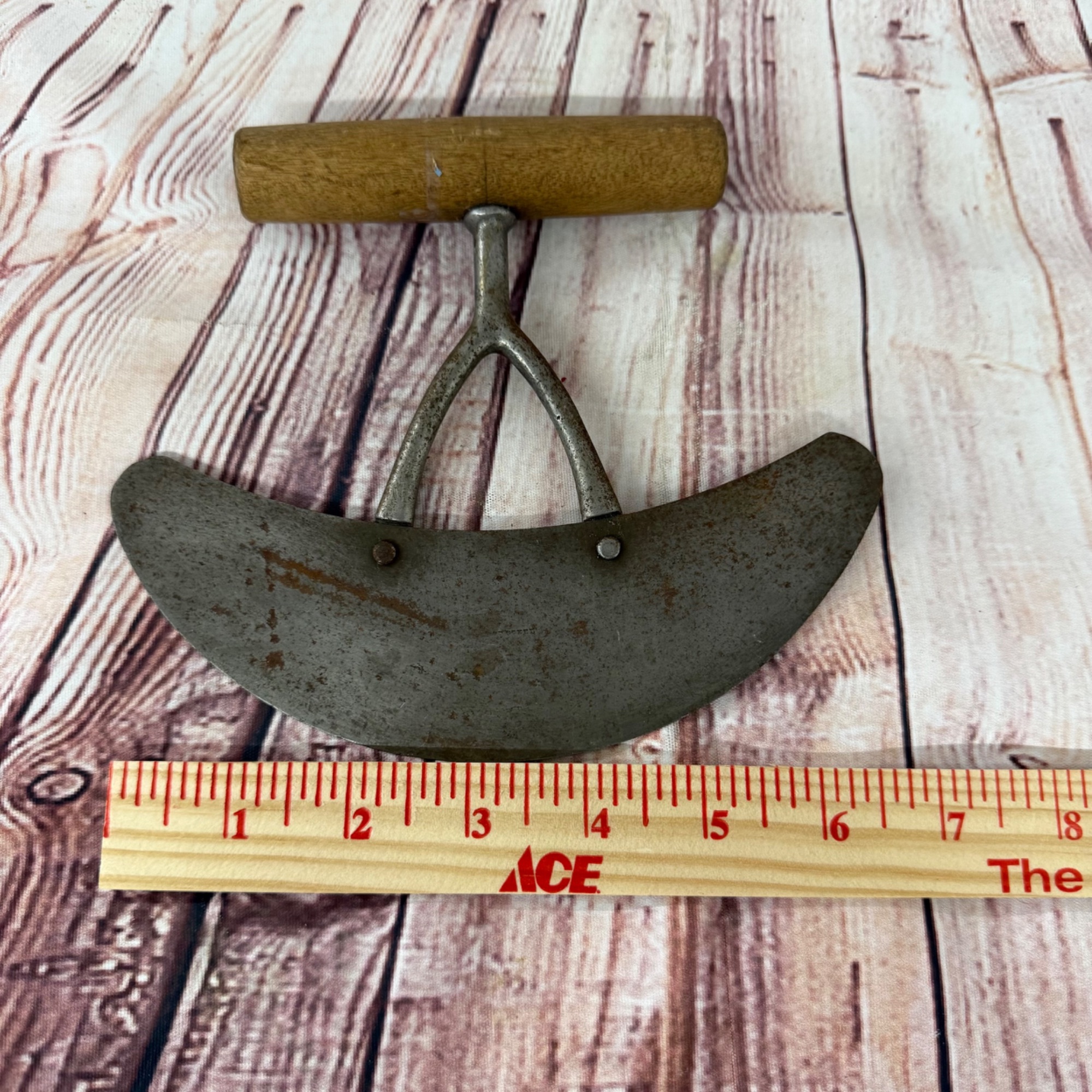 Vintage Handcrafted Herb Rocker Chopper With Wooden Handle w Curved ...
