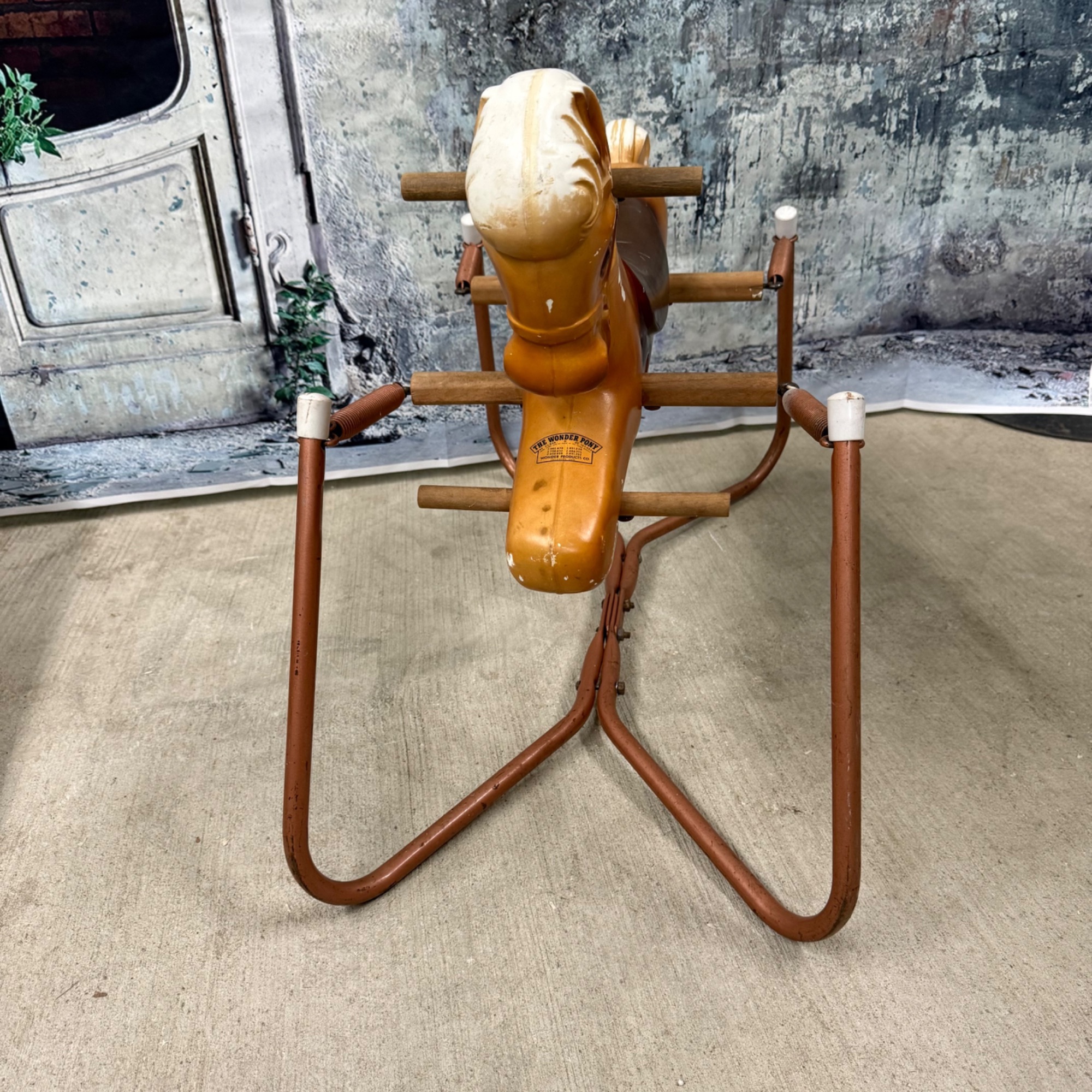 Vintage Spring Rocking Horse Child Ride-On Toy Large Metal Frame Retro ...