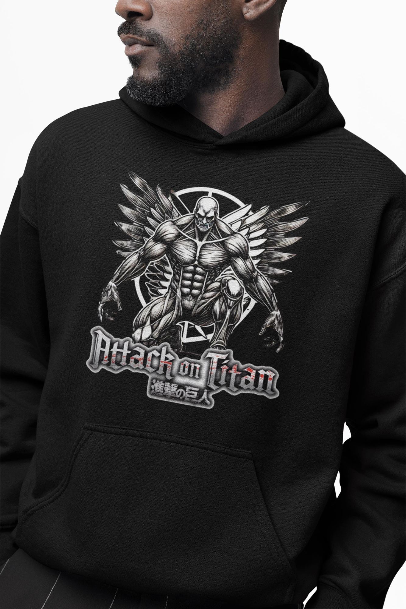 Colossal Titan Hoodie - Attack on Titan Survey Corps Logo Sweatshirt - Anime Fan Gear - Unisex Manga Pullover — front view