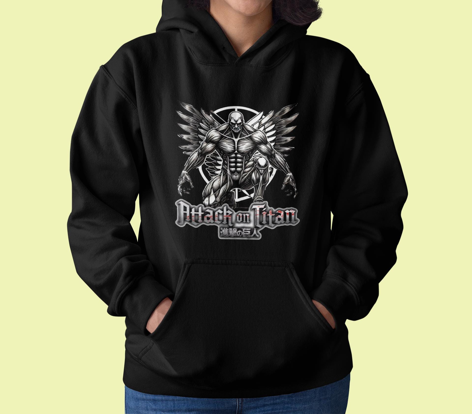 Colossal Titan Hoodie - Attack on Titan Survey Corps Logo Sweatshirt - Anime Fan Gear - Unisex Manga Pullover — back view thumbnail