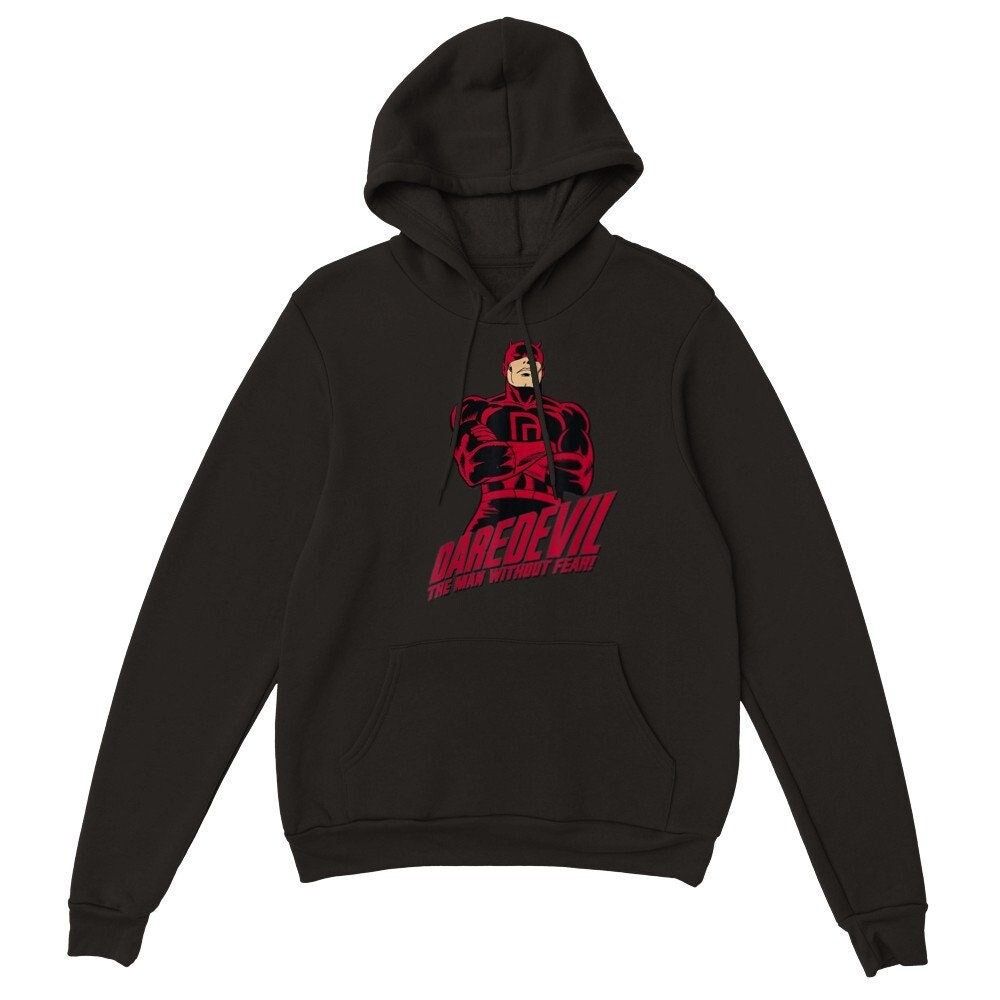 Daredevil the Man Without Fear Hoodie Gift for Her Marvel Daredevil Murdock Hoodie Gift for Him Unisex Graphic Hooded Spiderman Hoodie — back view thumbnail