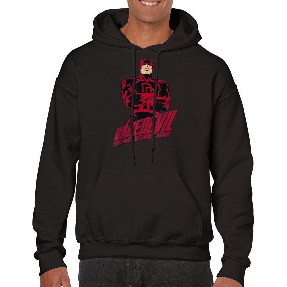 Dare Devil Man Without Fear Classic Unisex Pullover Hoodie Gift for Her Long Sleeve Oversized Hoodie Graphics Printed Aesthetic Hoodie — back view thumbnail