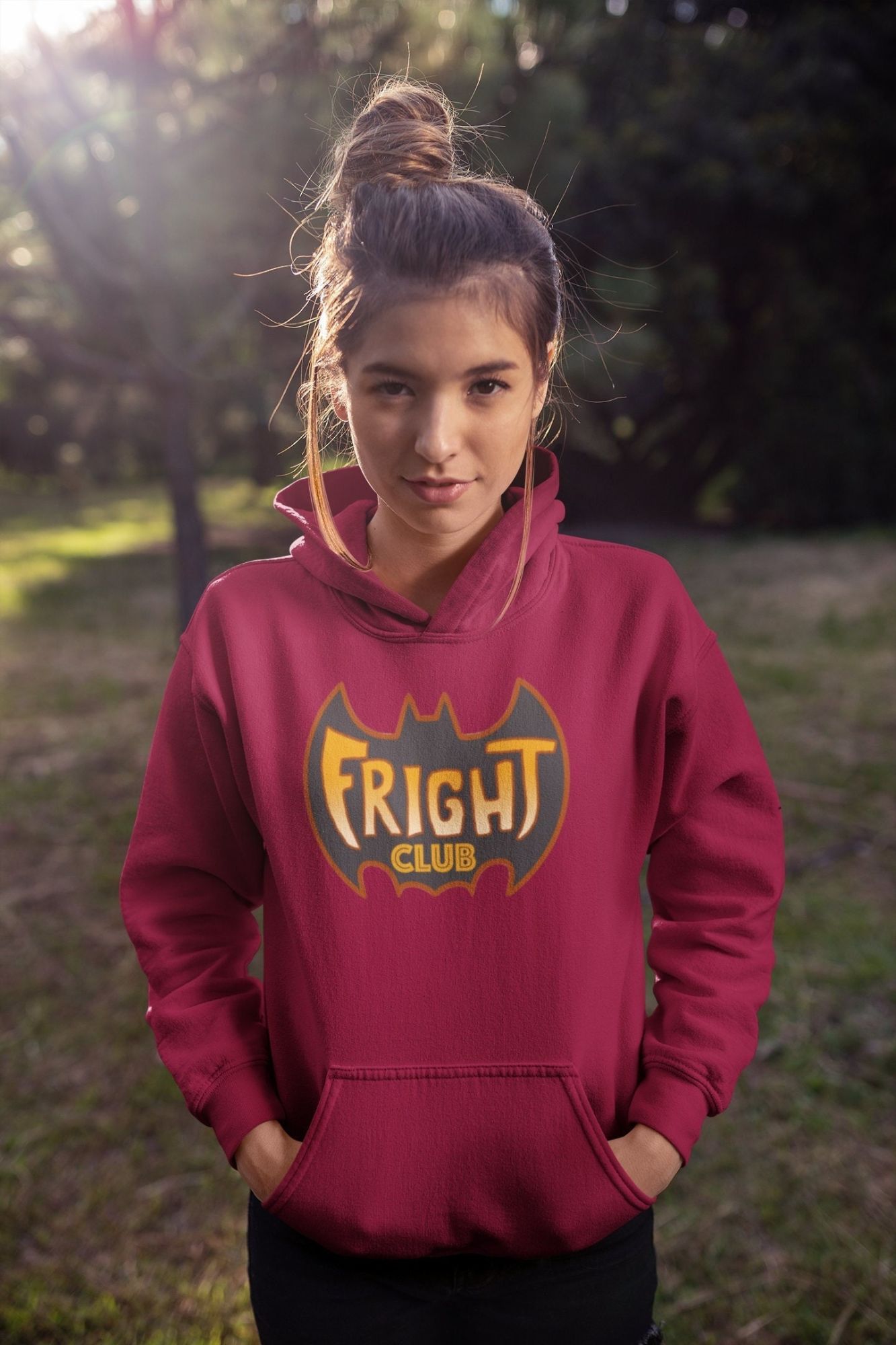 Unisex Fright Club Printed Hoodie Gift for Women Full Sleeves Teenager Hooded Gift for Men Modern Pullover Hoodie Aesthetic Hoodies — back view thumbnail