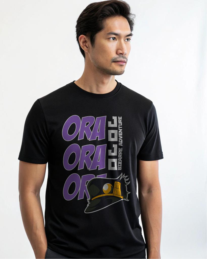 JoJos Bizarre Adventure Ora Ora Unisex Graphic T-Shirt Anime Fanart — back view thumbnail