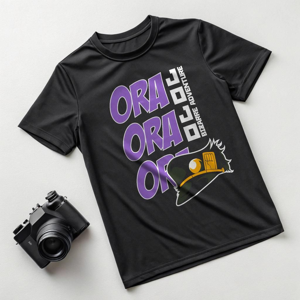 JoJos Bizarre Adventure Ora Ora Unisex Graphic T-Shirt Anime Fanart — front view