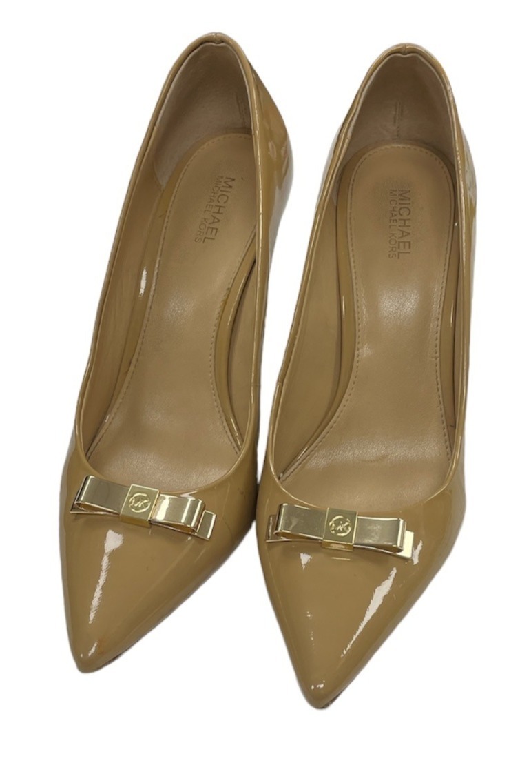 Womens Tan Patent Leather High Heel shoes .5