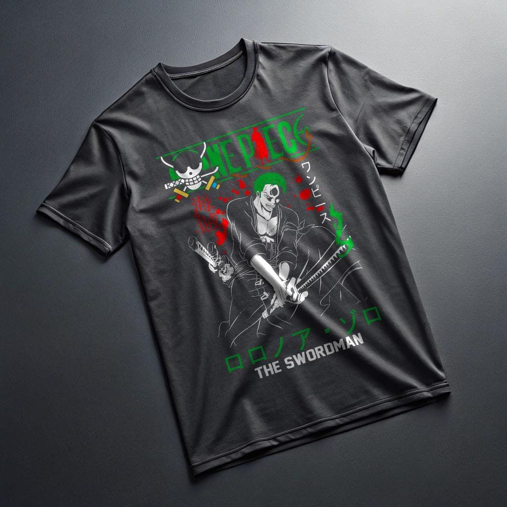 One Piece Zoro T-Shirt - Anime Graphic Tee for Fans - Unisex Black Shirt (S-5XL) - Free Shipping — front view