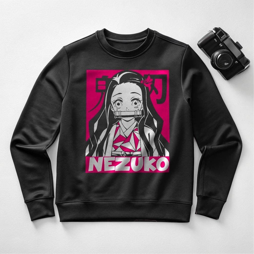 Nezuko Kamado Crewneck Sweatshirt - Vibrant Anime & Manga Fan Merch, Available in Sizes S-4XL — front view