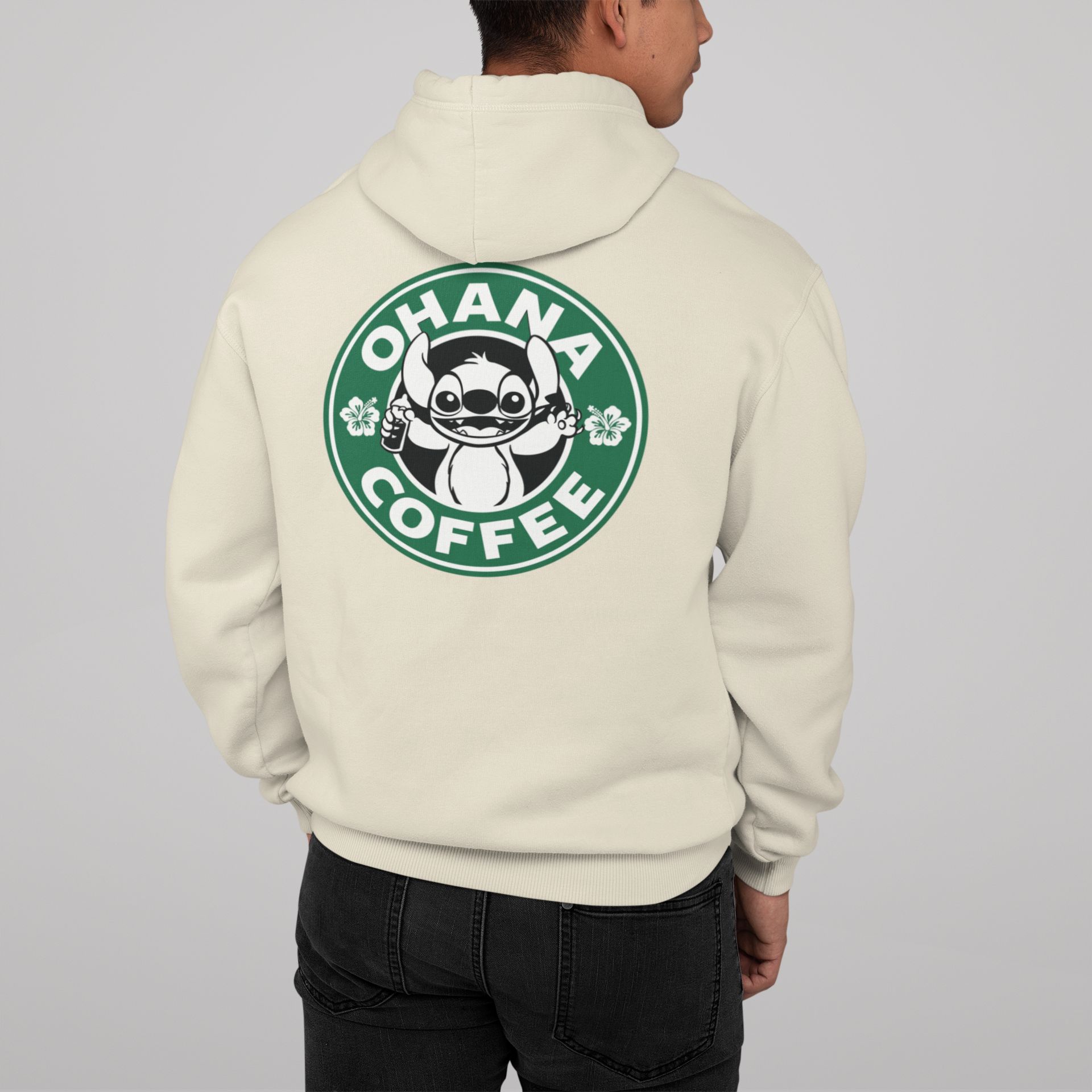 Ohana Coffee Hoodie & Tee With Fun Stitch-Inspired Design — front view