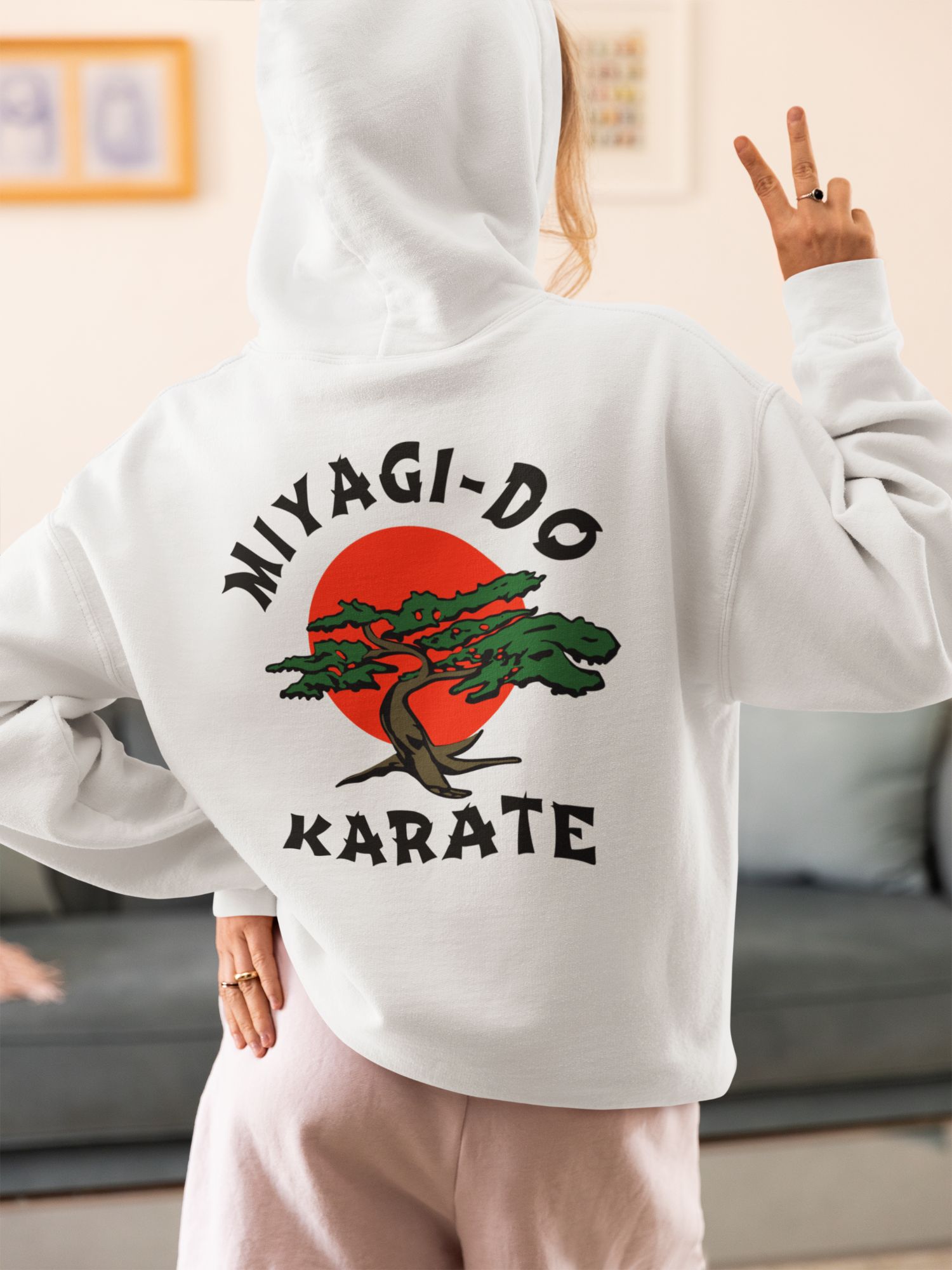 Miyagi-Do Karate Hoodie Sweatshirt With Graphic Design — back view thumbnail