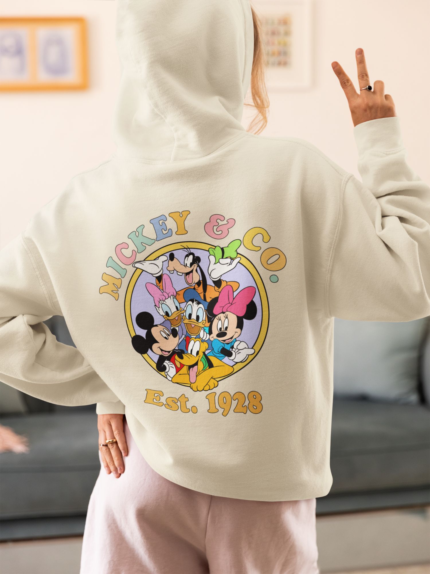 Disney Mickey & Co. Hoodie With Front & Back Graphics — front view