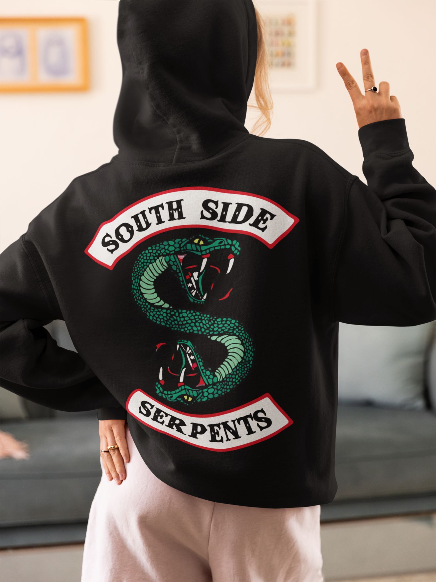 South Side Serpents Unisex Graphic Hoodie Sweatshirt — back view thumbnail