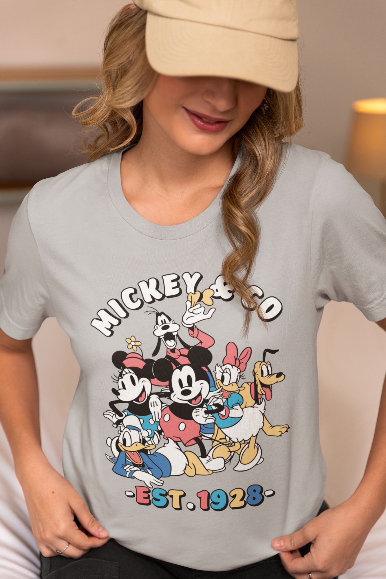 Mickey & Co Graphic Tee With Retro Disney Characters  100% Cotton For Comfort & Durability  Multiple Colors & Sizes Available — back view thumbnail