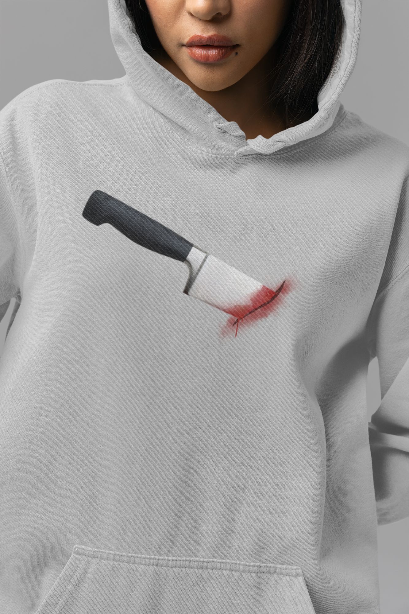 Horror-Themed Hoodie & T-Shirt Set With Knife And Iconic Villains Graphics — back view thumbnail