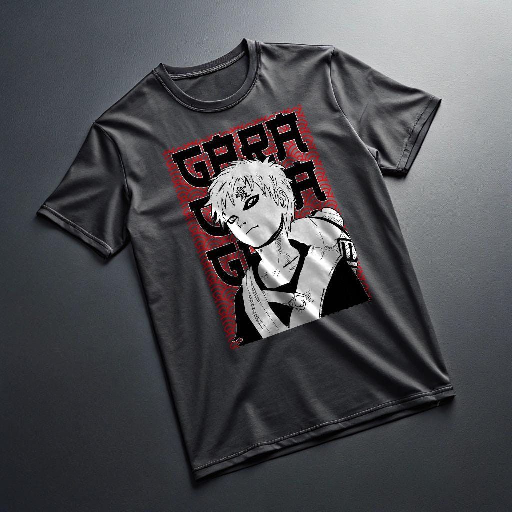 Gaara Anime Graphic Tee, Ninja Manga Fan Shirt, Unisex Adult Sizes S-5XL — front view