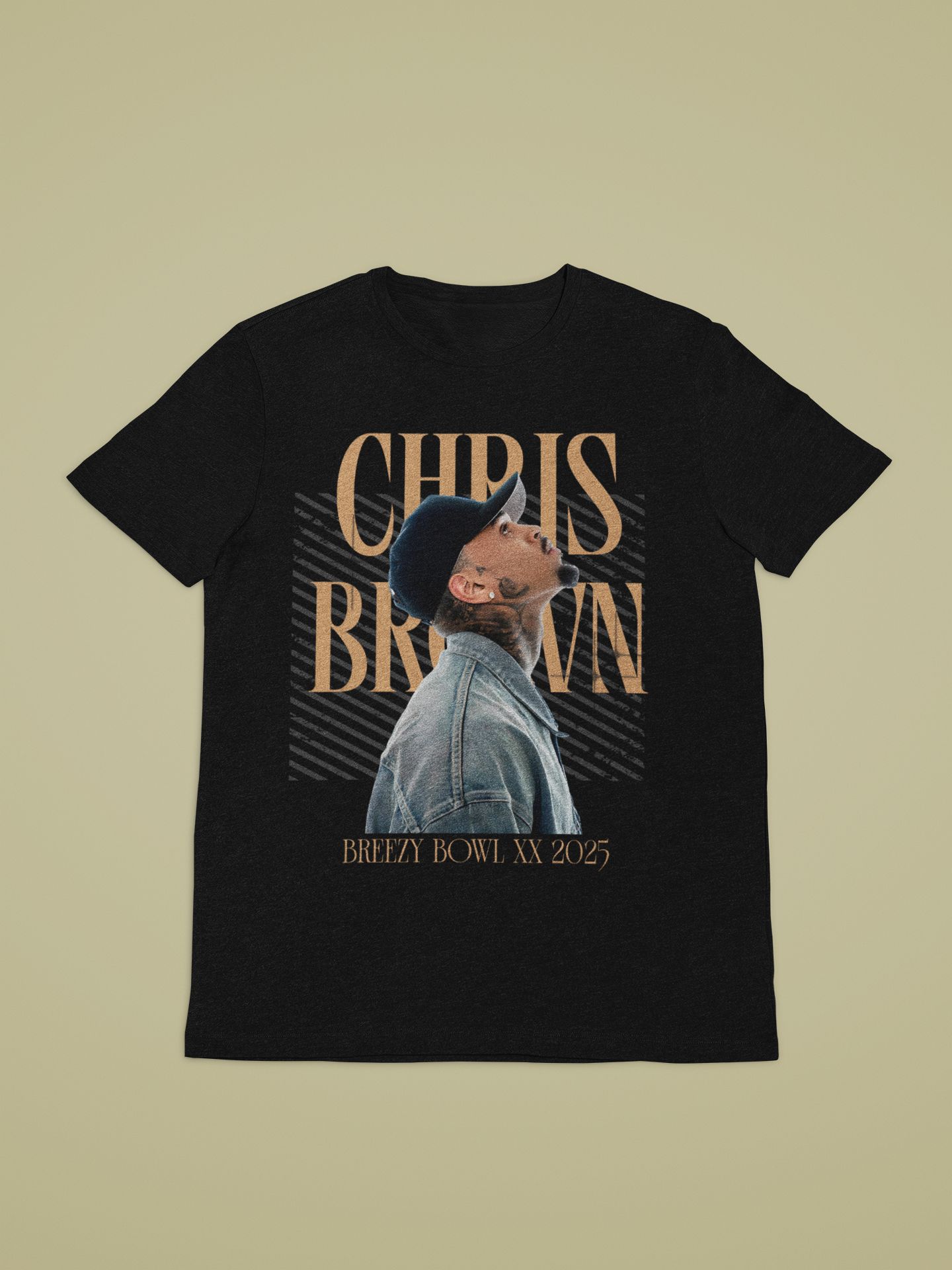 Chris Brown Breezy Bowl XX 2025 Graphic T-Shirt - Casual Fit — front view