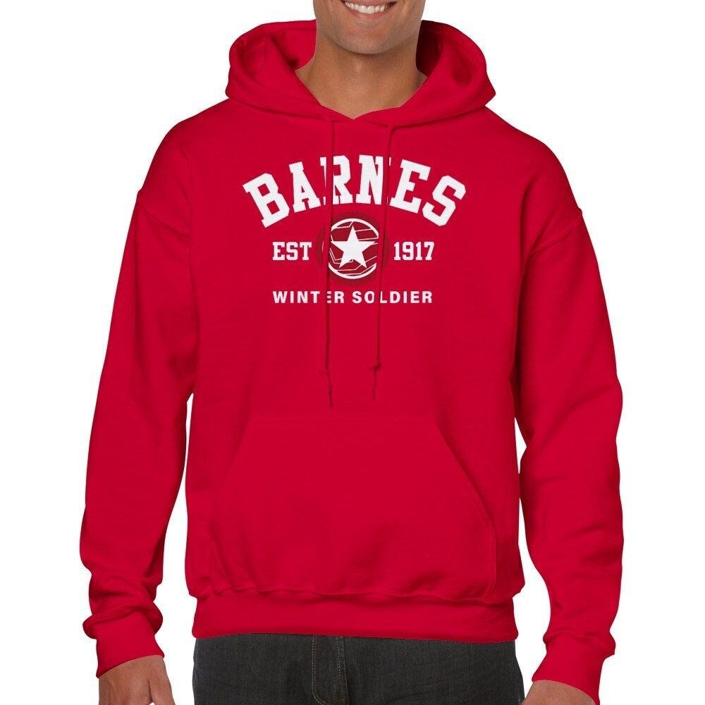 Marvel Mcu Barnes Est 1917 Winter Soldier Classic Unisex Pullover Hoodie Gift for Her Aesthetic Clothes Oversized Hoodie Gift for Him — back view thumbnail