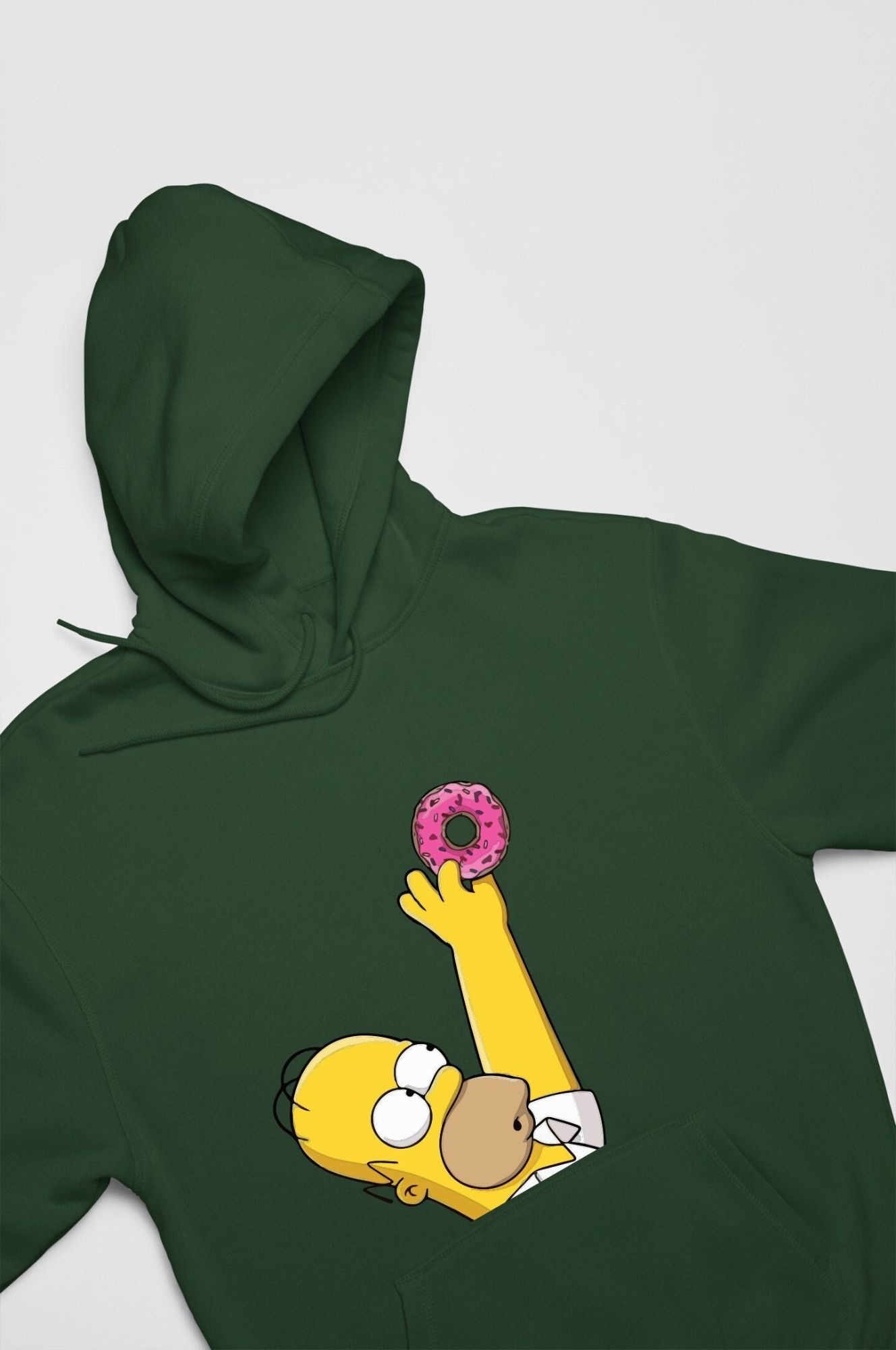 Homer Simpson Donut Graphic Hoodie Gift for Her Unisex Long Sleeve Hoodie Gift for Him Aesthetic Clothes Oversized Hoodie Graphic Design — back view thumbnail