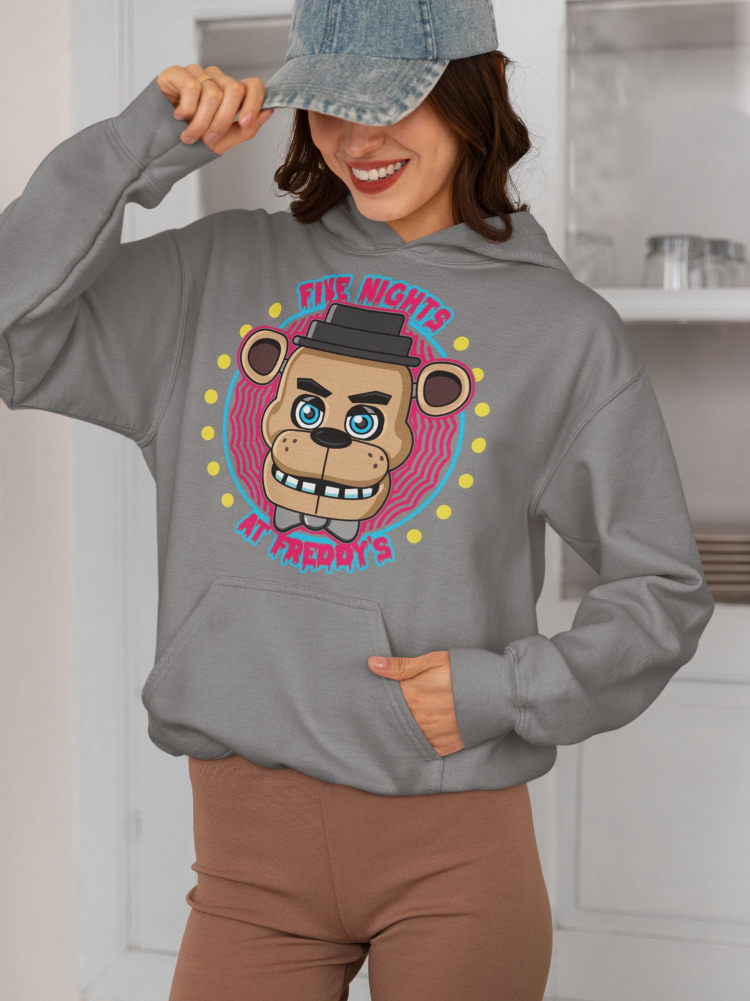Five Nights At Freddys Graphic Fleece Hoodie For Adults S-4XL — back view thumbnail