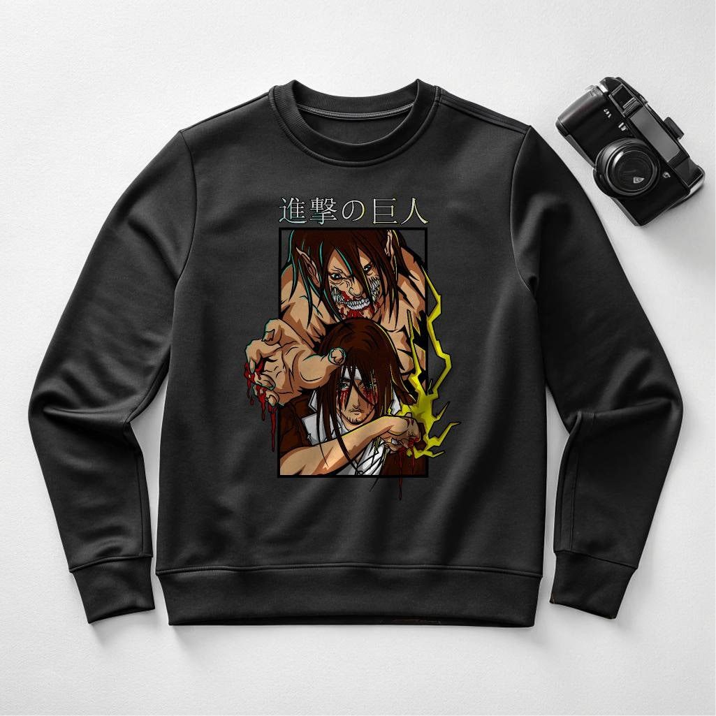 Attack on Titan Eren Jaeger Crewneck - Anime Titan Graphic Sweatshirt, Unisex, Sizes S-4XL