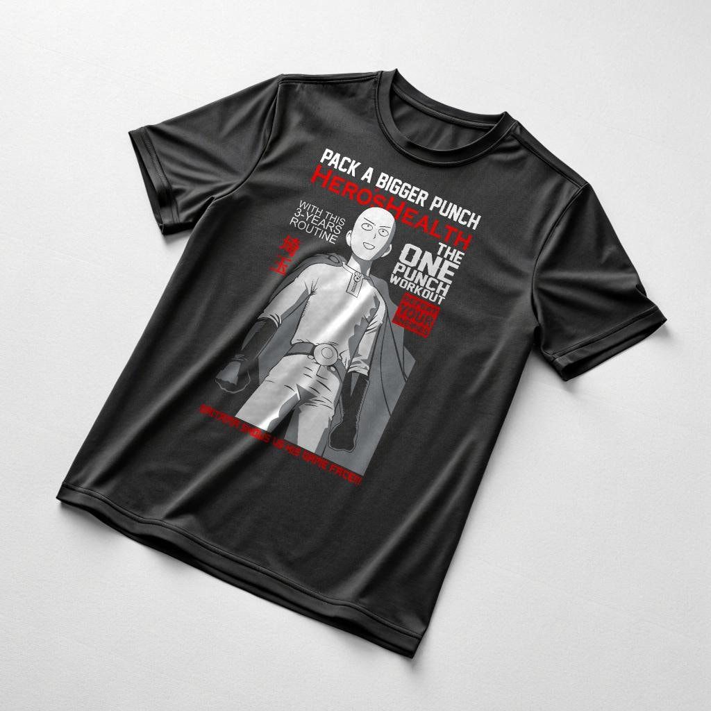 One Punch Man Saitama T-Shirt - Hero Workout Graphic Tee, Unisex, Sizes S-4XL