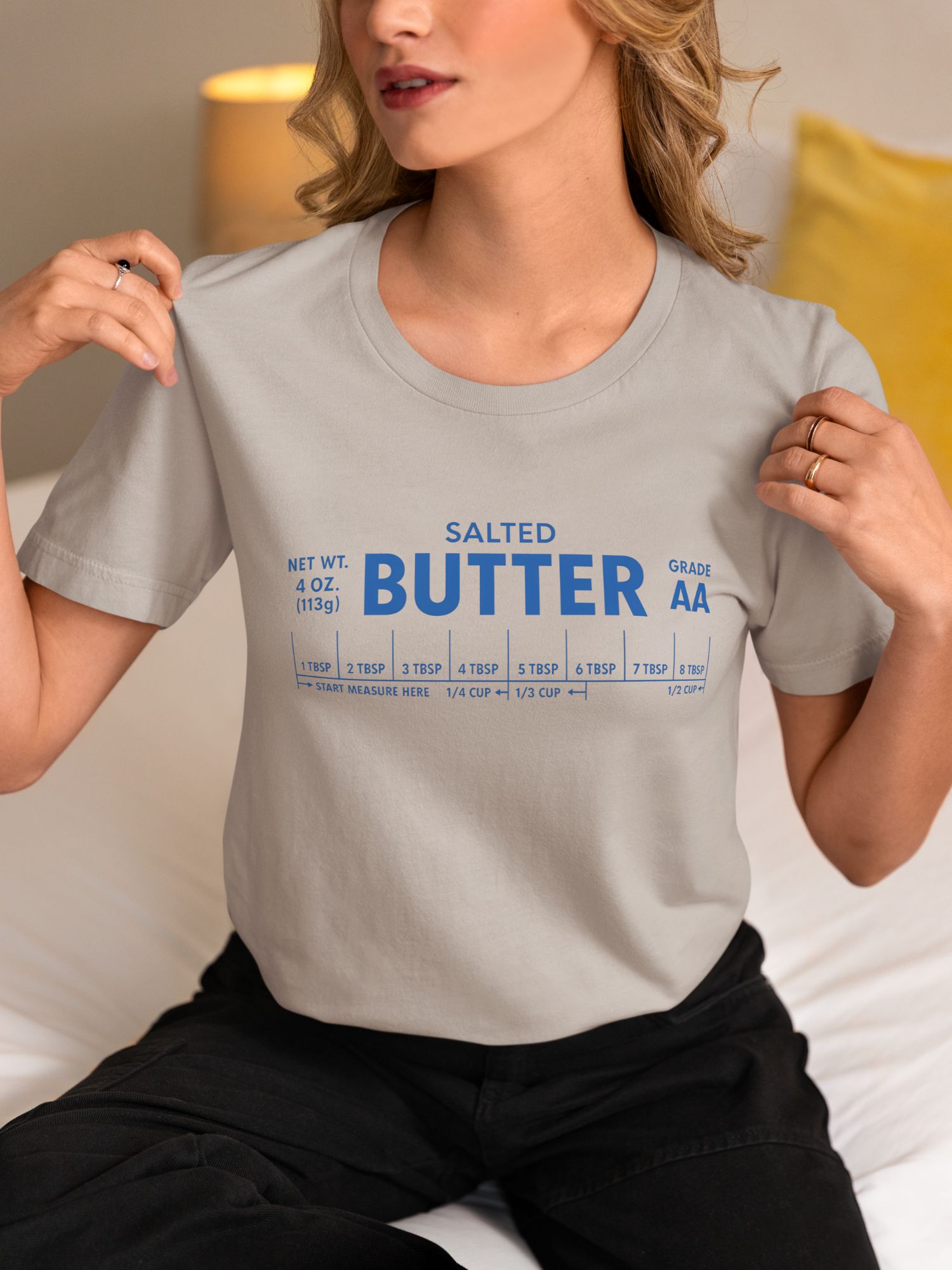 Salted Butter T Shirt Funny Food Graphic Tee for Bakers and Foodies — back view thumbnail