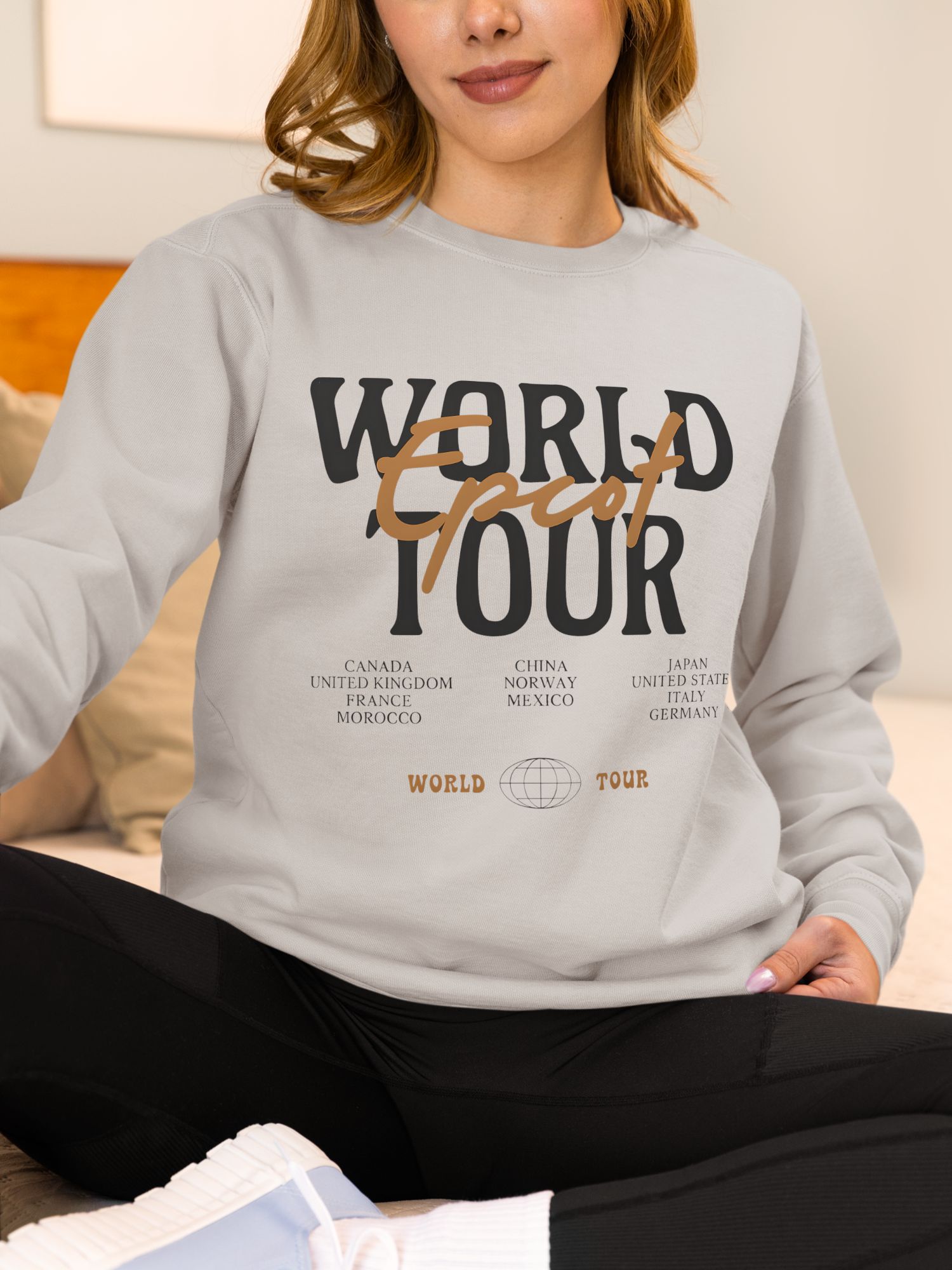 World Tour Crewneck – Drink Around the World Disney Inspired Sweatshirt, Matching Group Vacation Pullover — front view