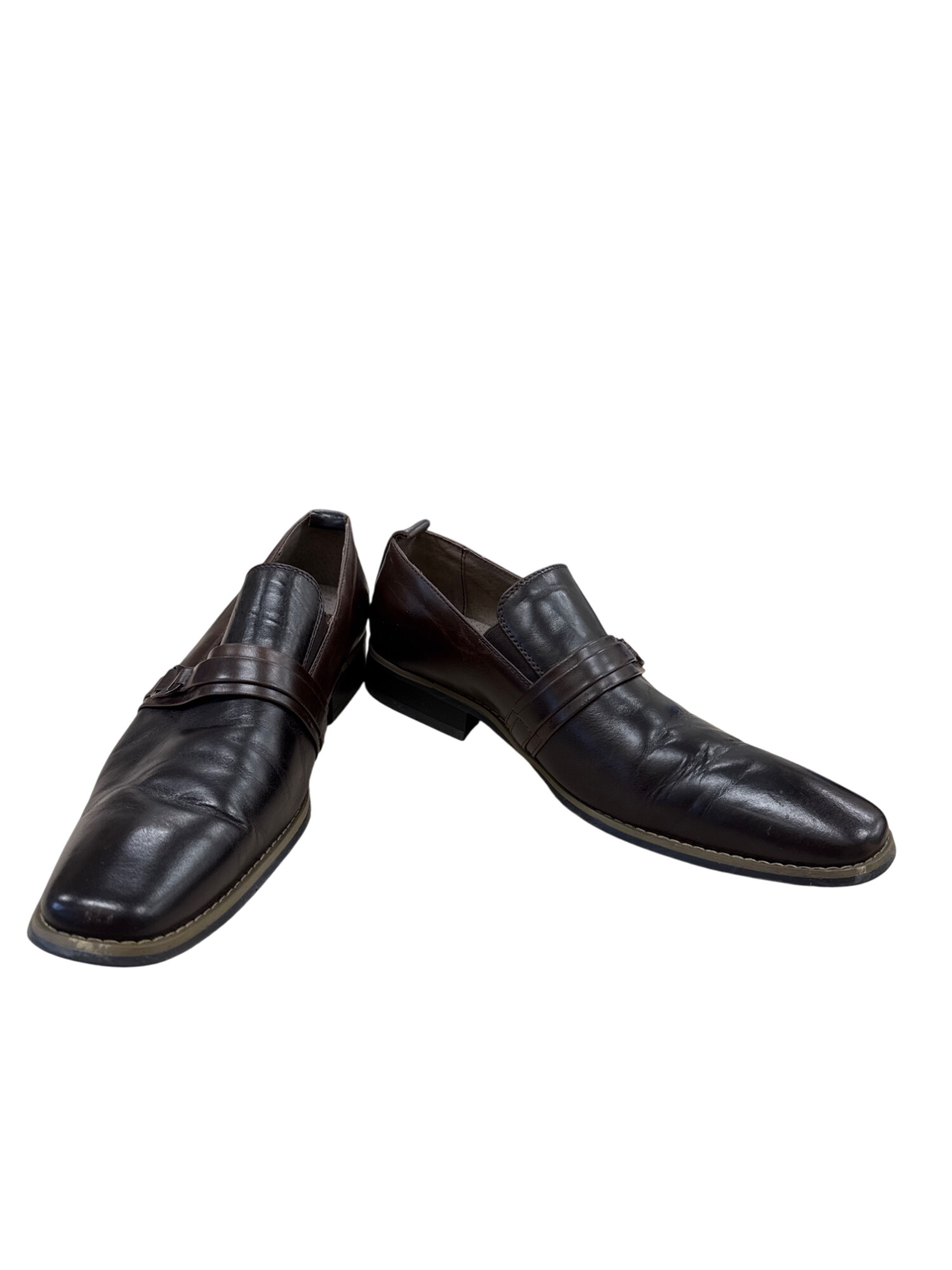 Mens Brown Black Leather Oxford Shoes 11M