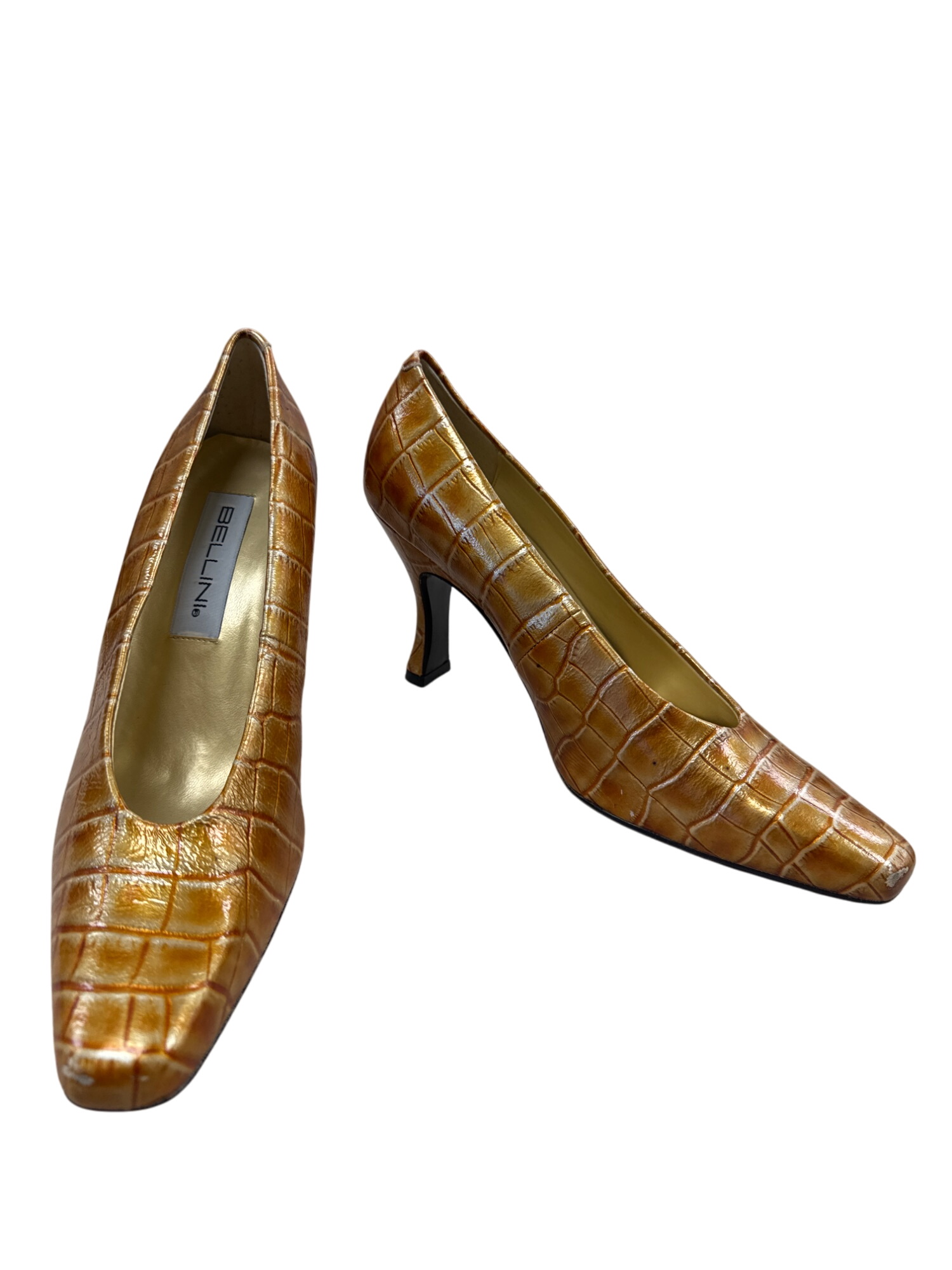 Coiette womens leather Gold 4inch heels 10M