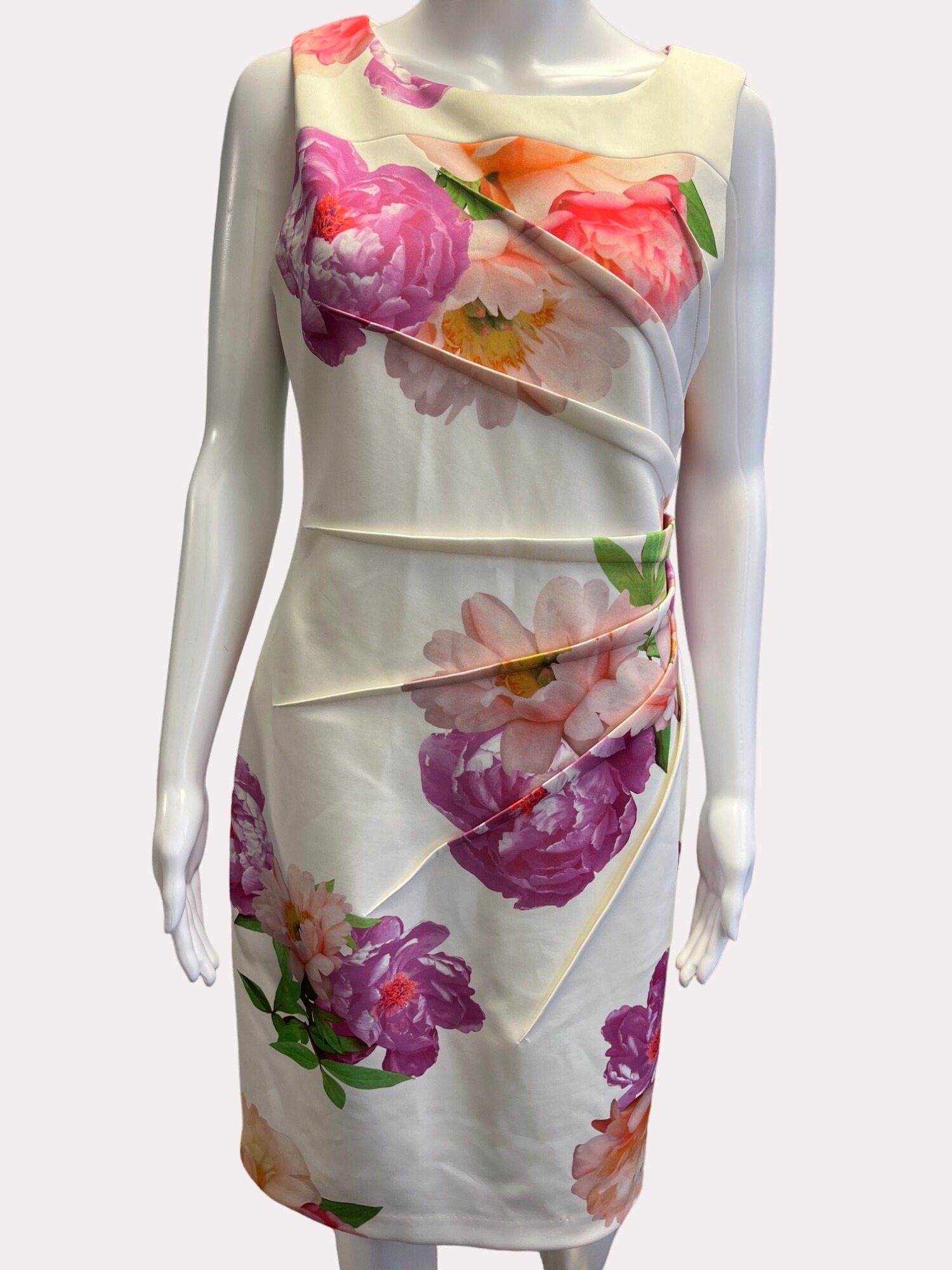 Women's White Floral Sheath Dress
