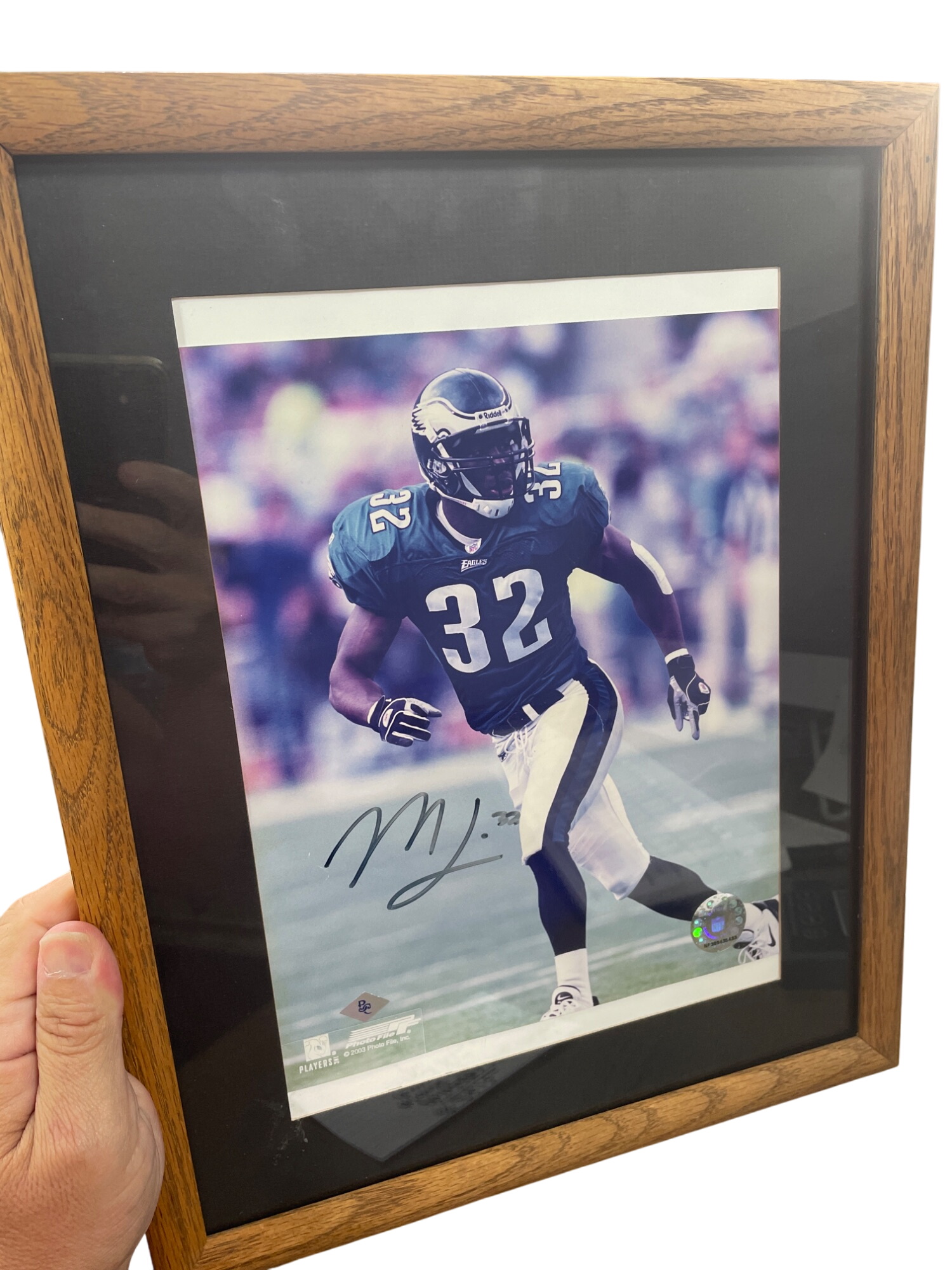 Philadelphia Eagles Michael Lewis Signed Autograph Framed 2003 Authentic