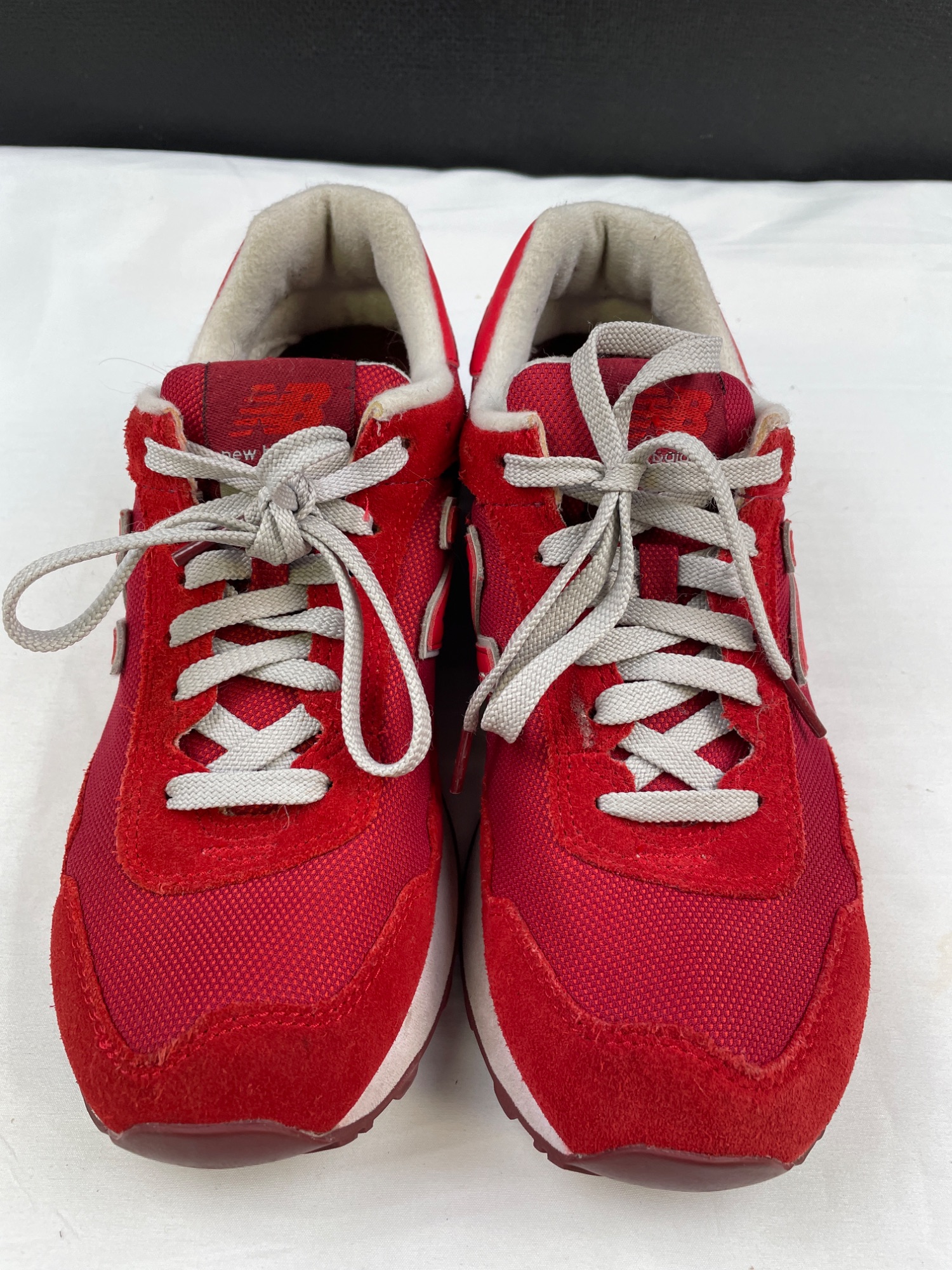 Men's Red Suede/Fabric Sneakers Shoes .5